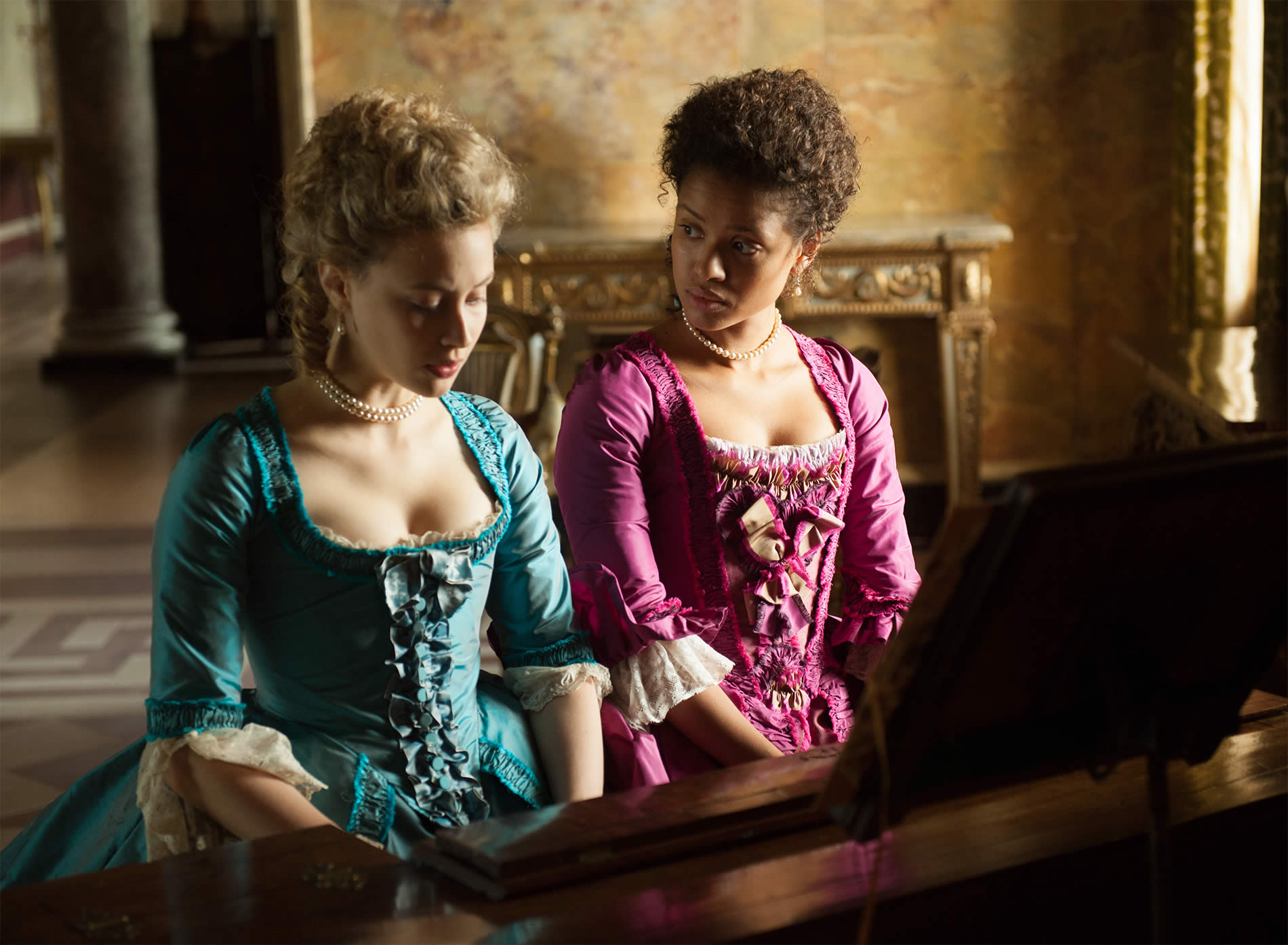 woman playing piano in movie, belle 2013