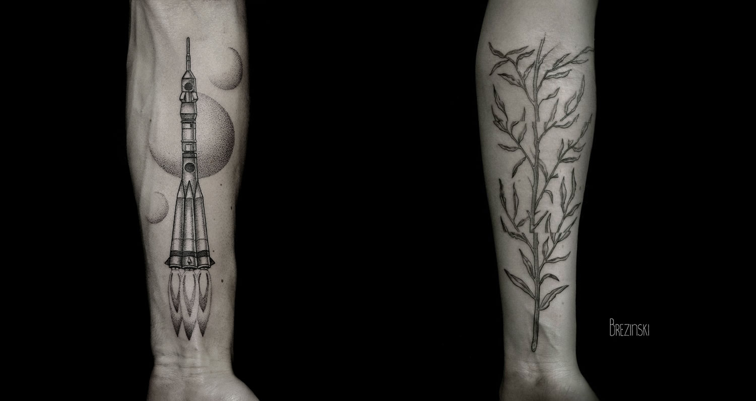 Black ink (dotwork) tattoos © iilya bresinski 