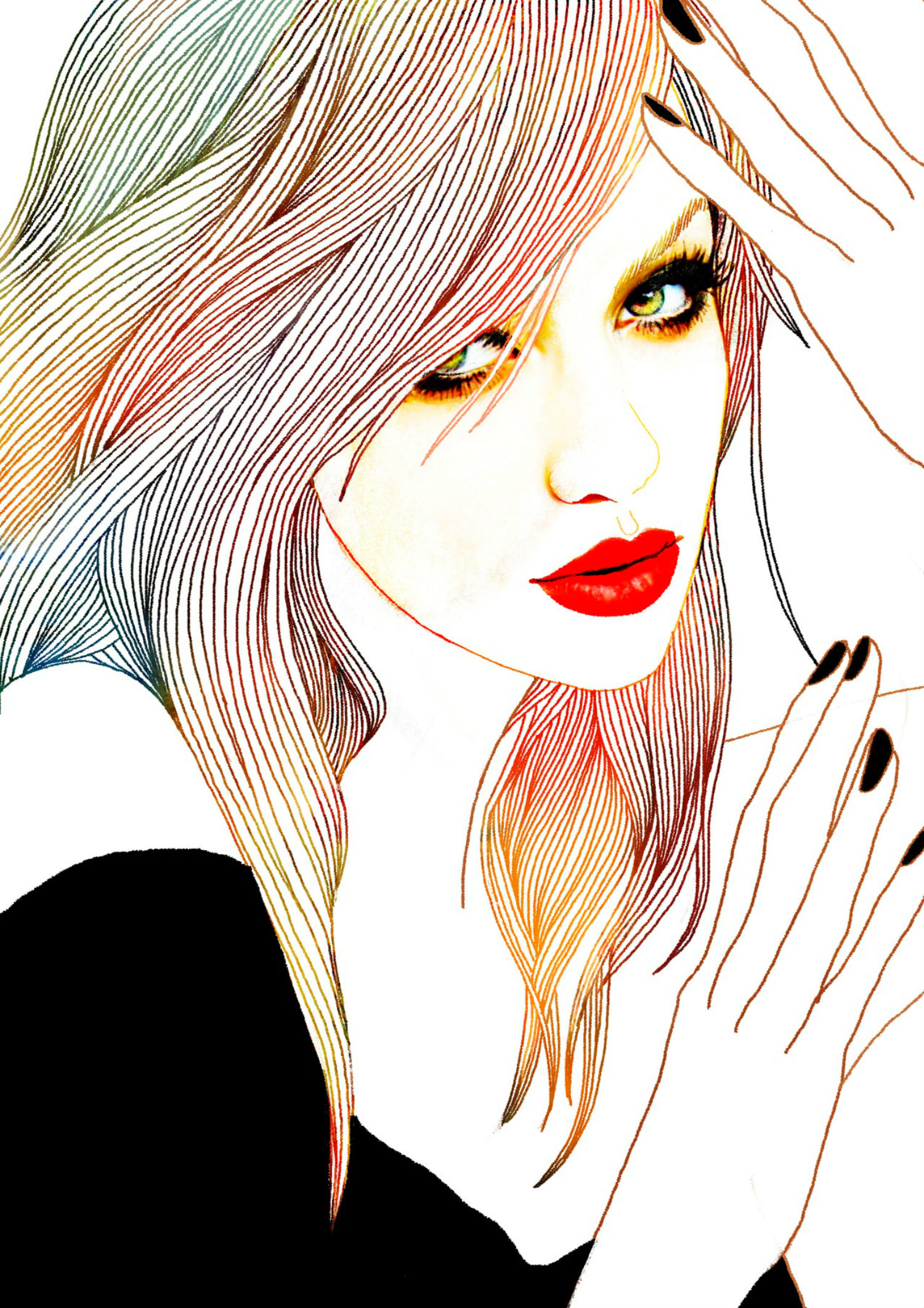 soulist aurora illustration drawing colour portrait woman 