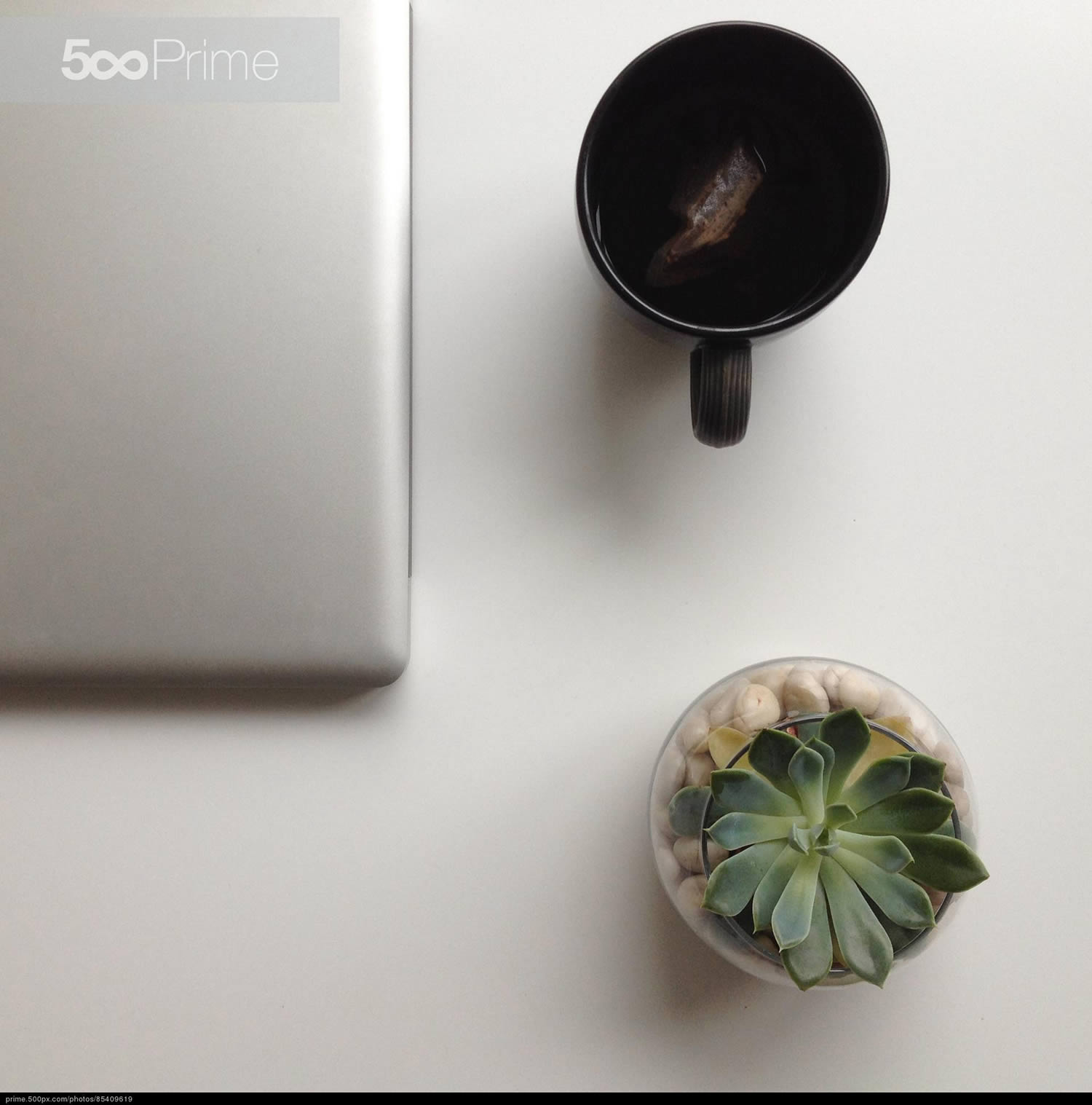 computer and coffee