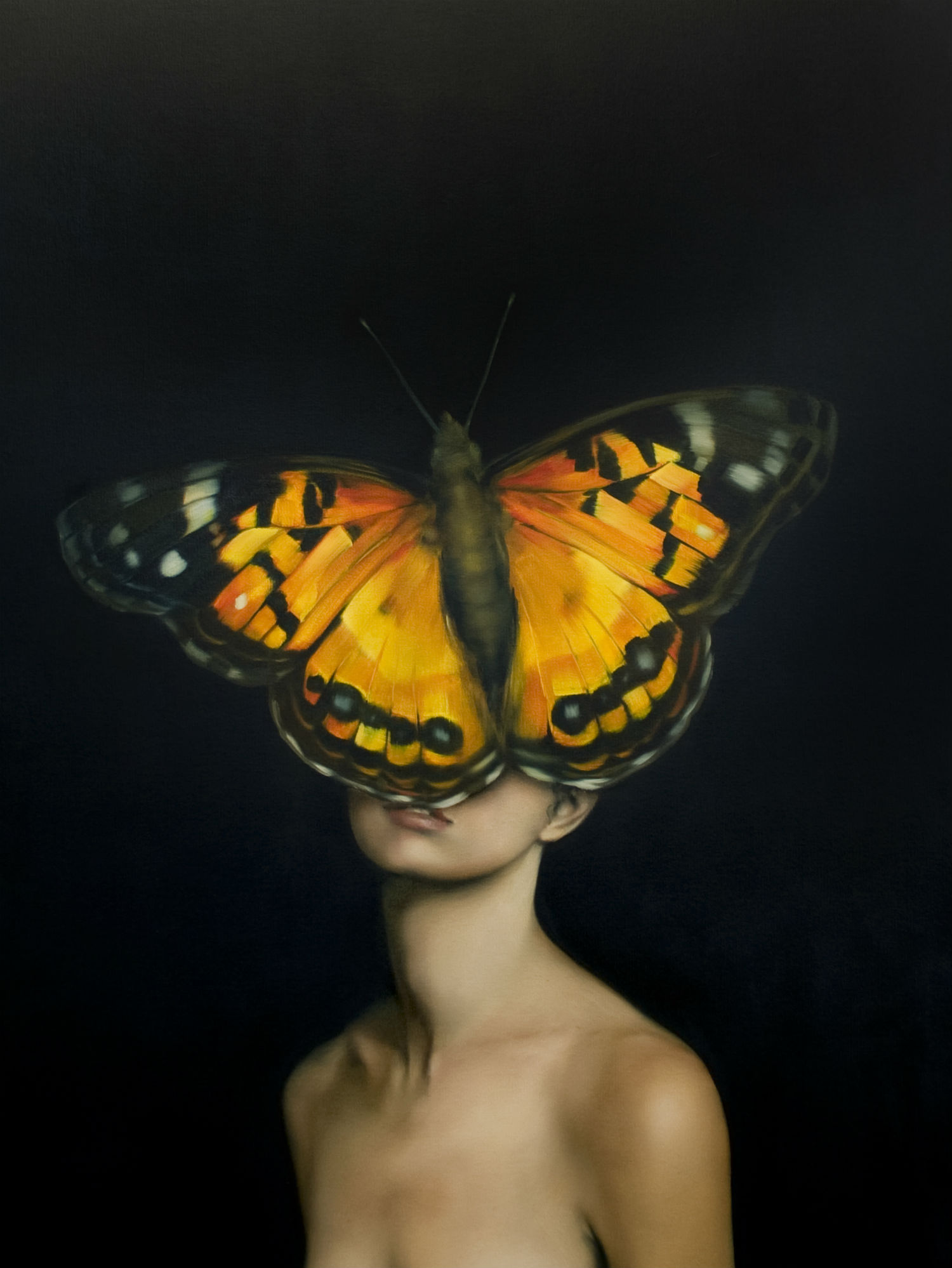 amy judd painting realistic butterfly nude woman