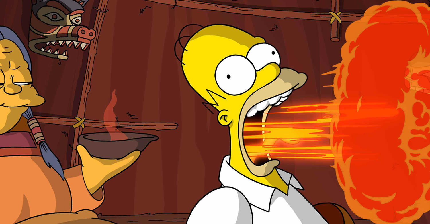 homer fire coming out of mouth, the simpsons movie