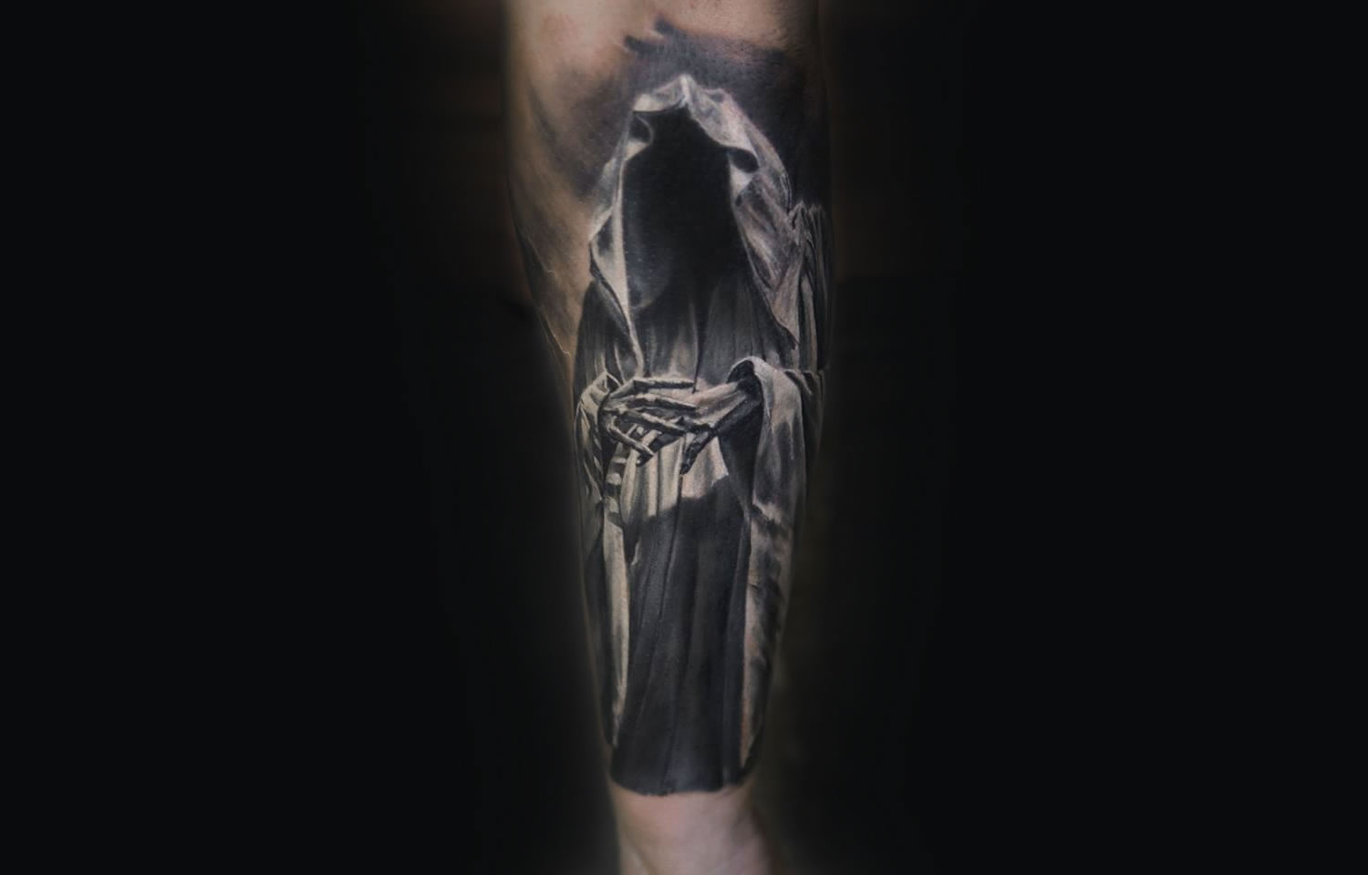 grim reaper, death, tattoo by iwan yug