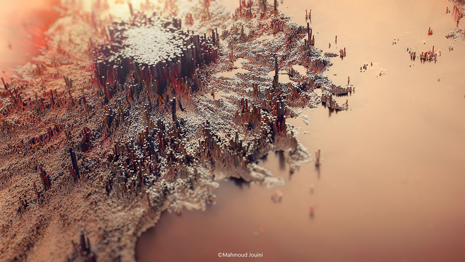 mahmoud jouini digital art colour cities pixels