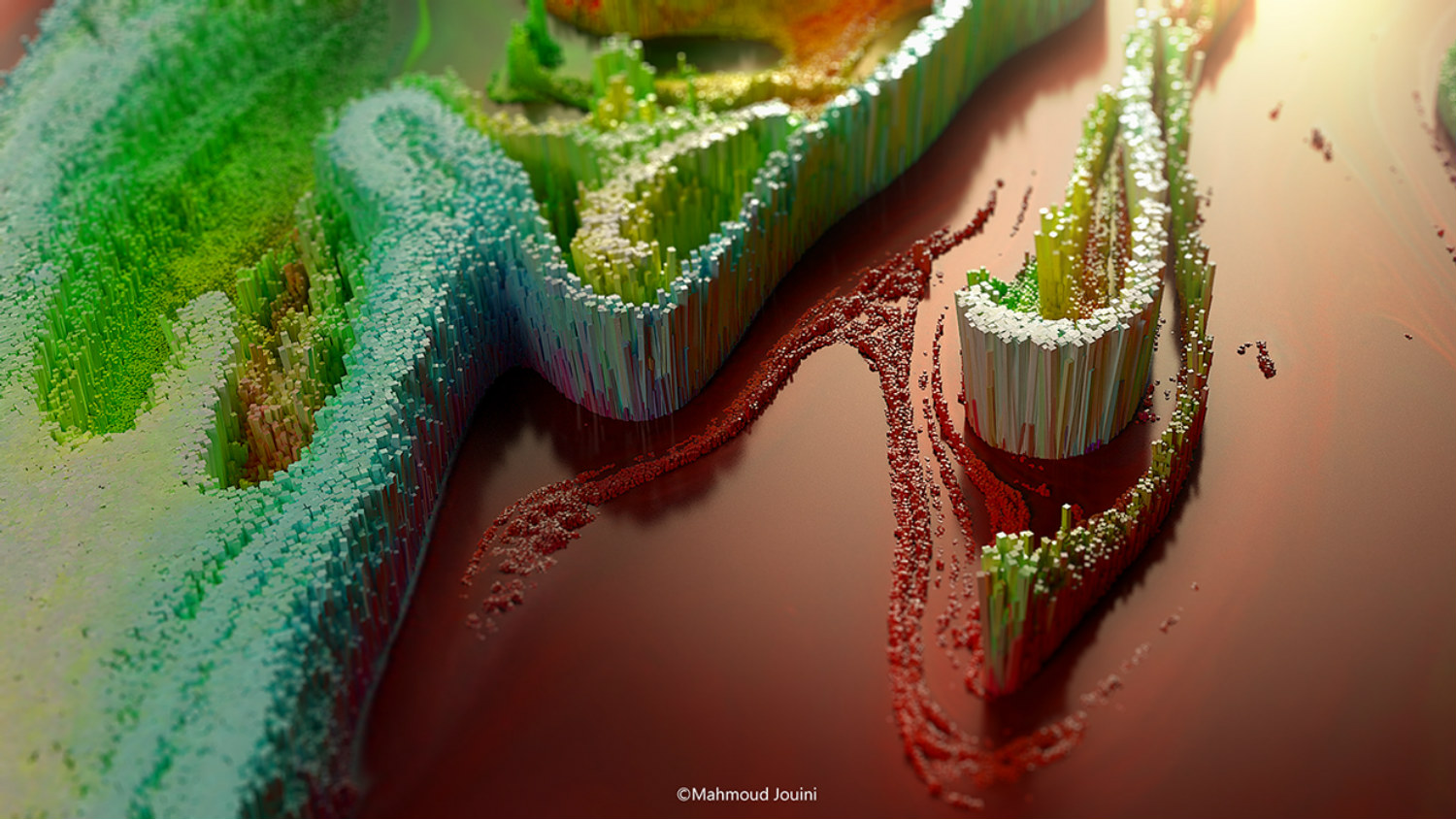 mahmoud jouini digital art colour cities pixels