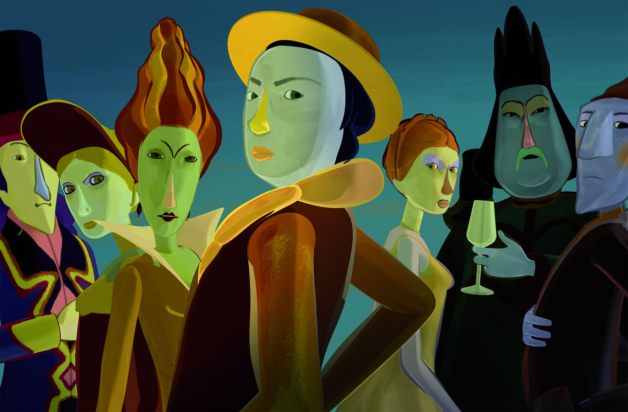 characters from the movie, The painting