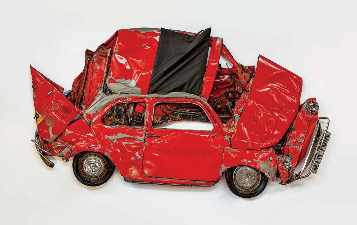 Ron Arad's Red Flattened Fiat Car Sculpture