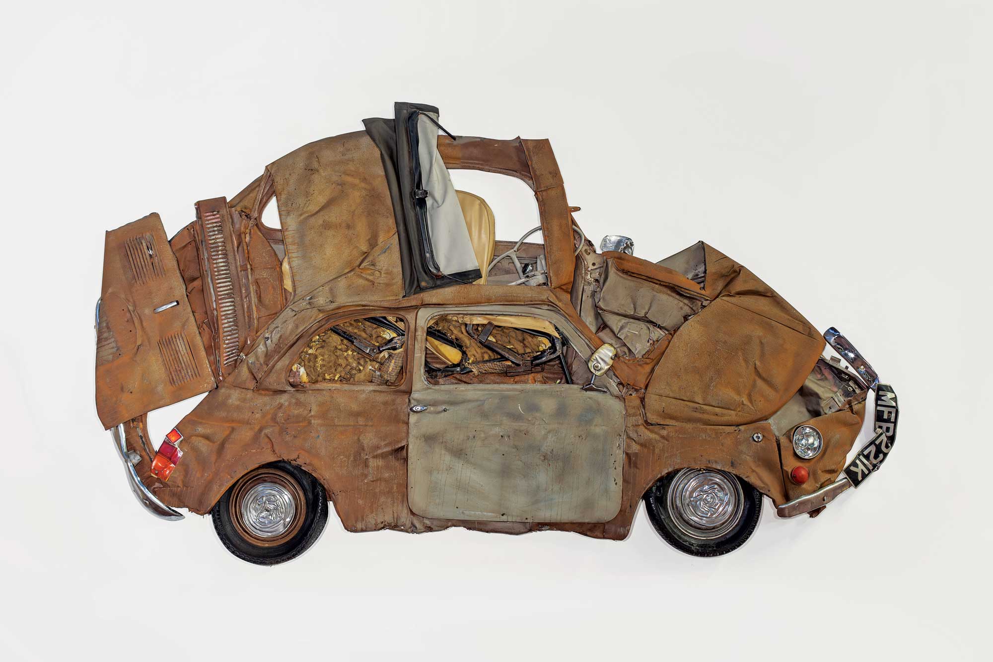 Ron Arad's Brown Flattened Fiat Car Sculpture