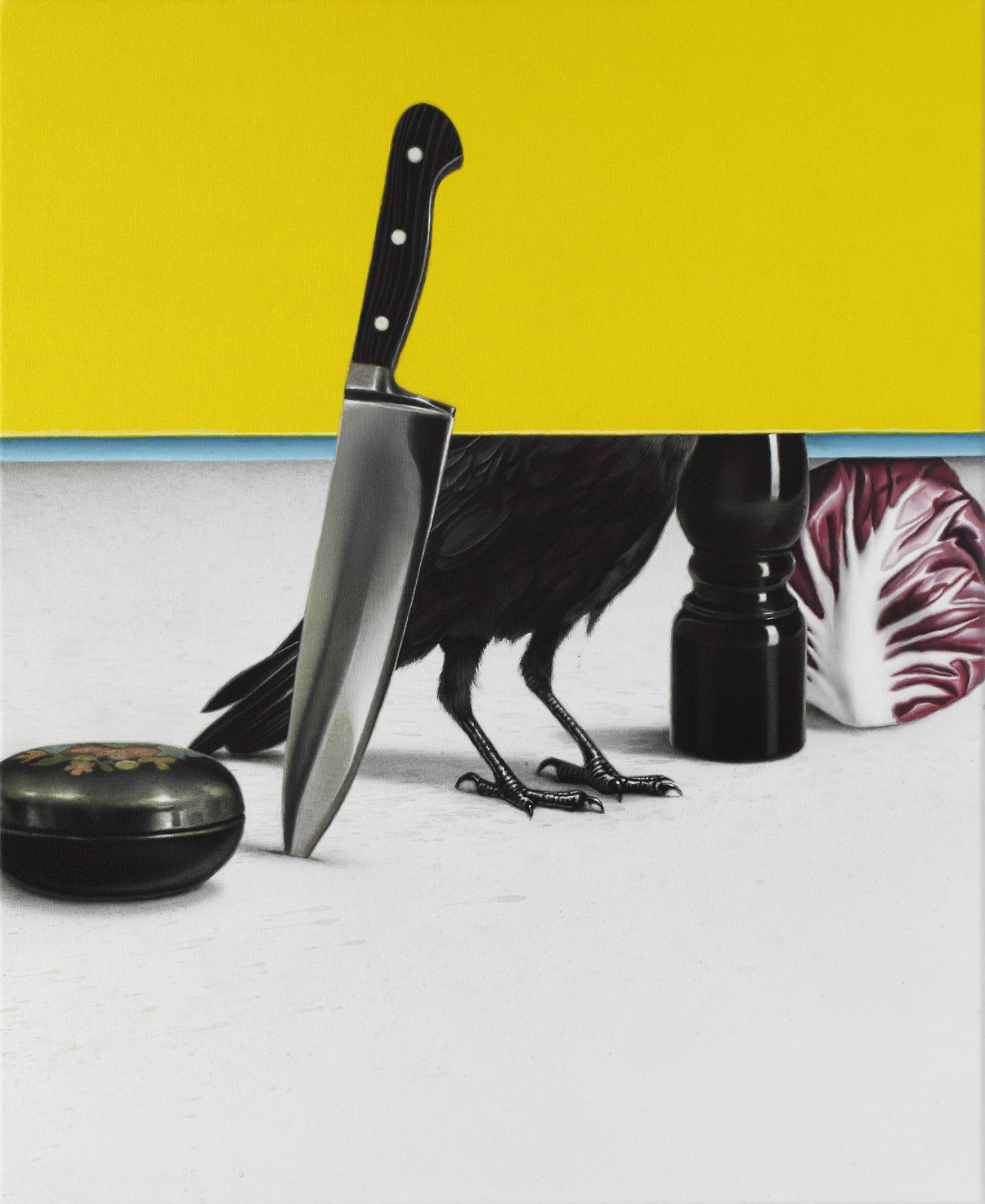 eckart hahn painting hyperrealist colour animal knife