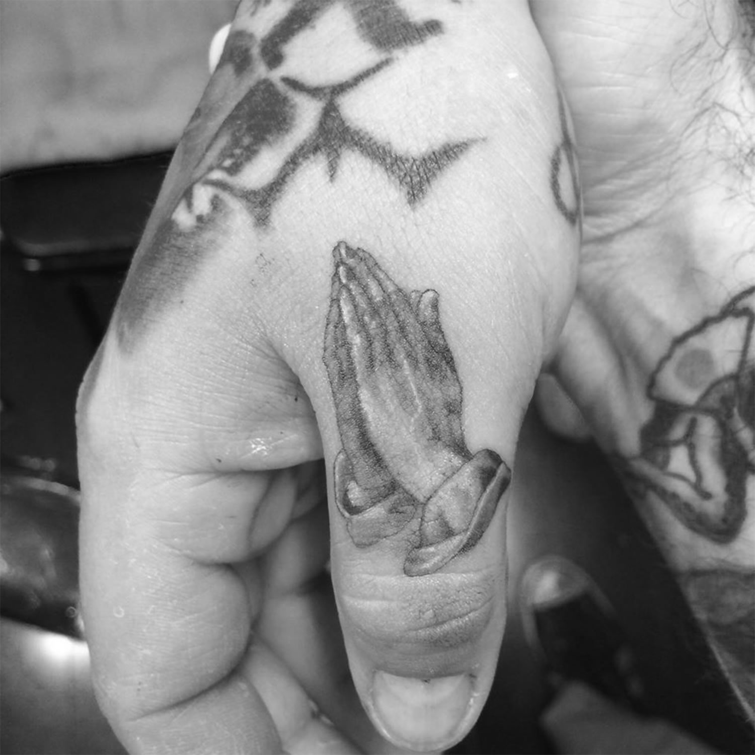 praying hands (durer) tattoo by Chris garver