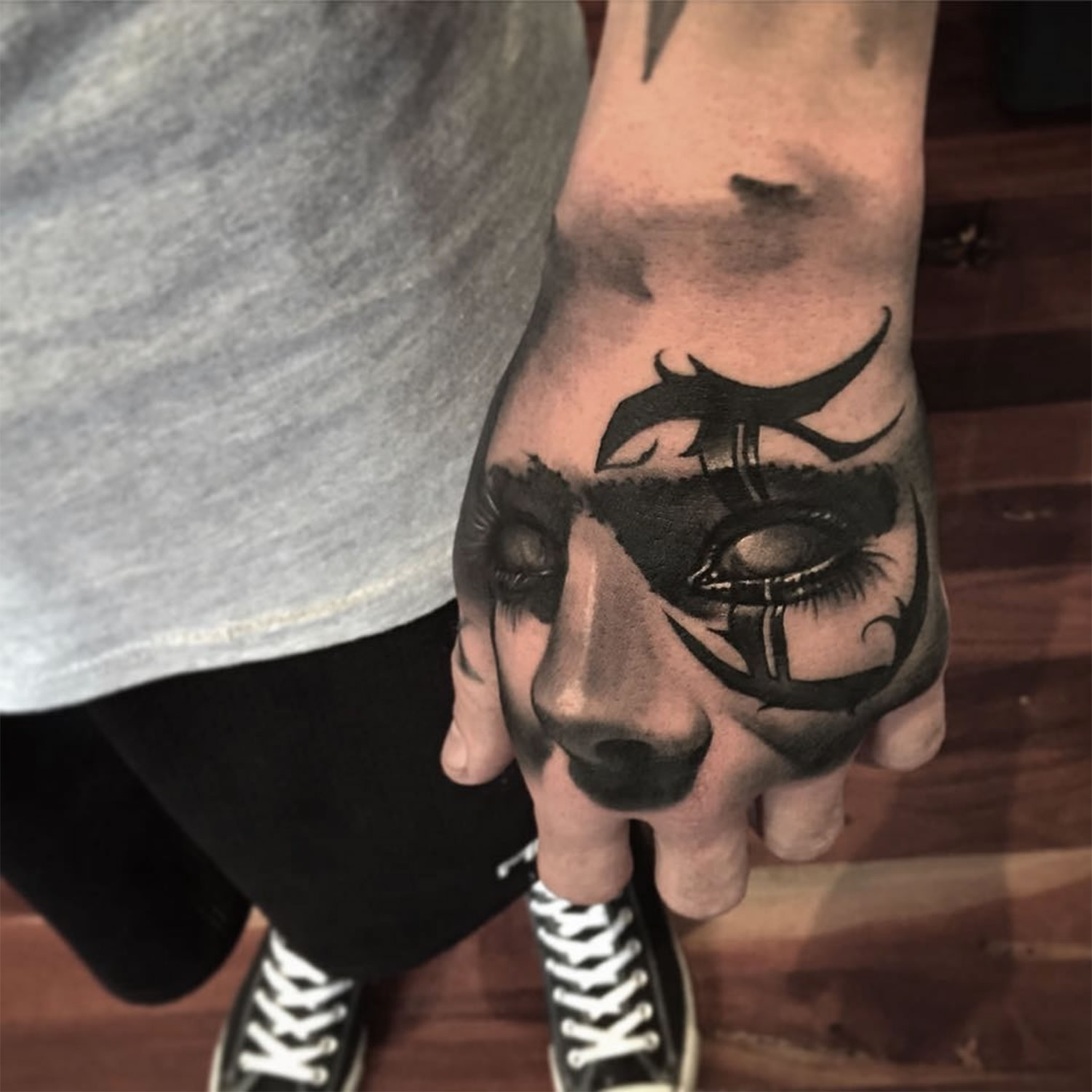 3d Face tattoo by Benjamin Laukis