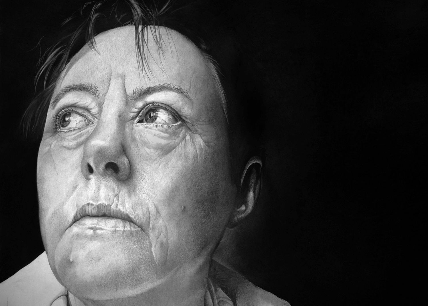 black white portrait hyper realism pencil