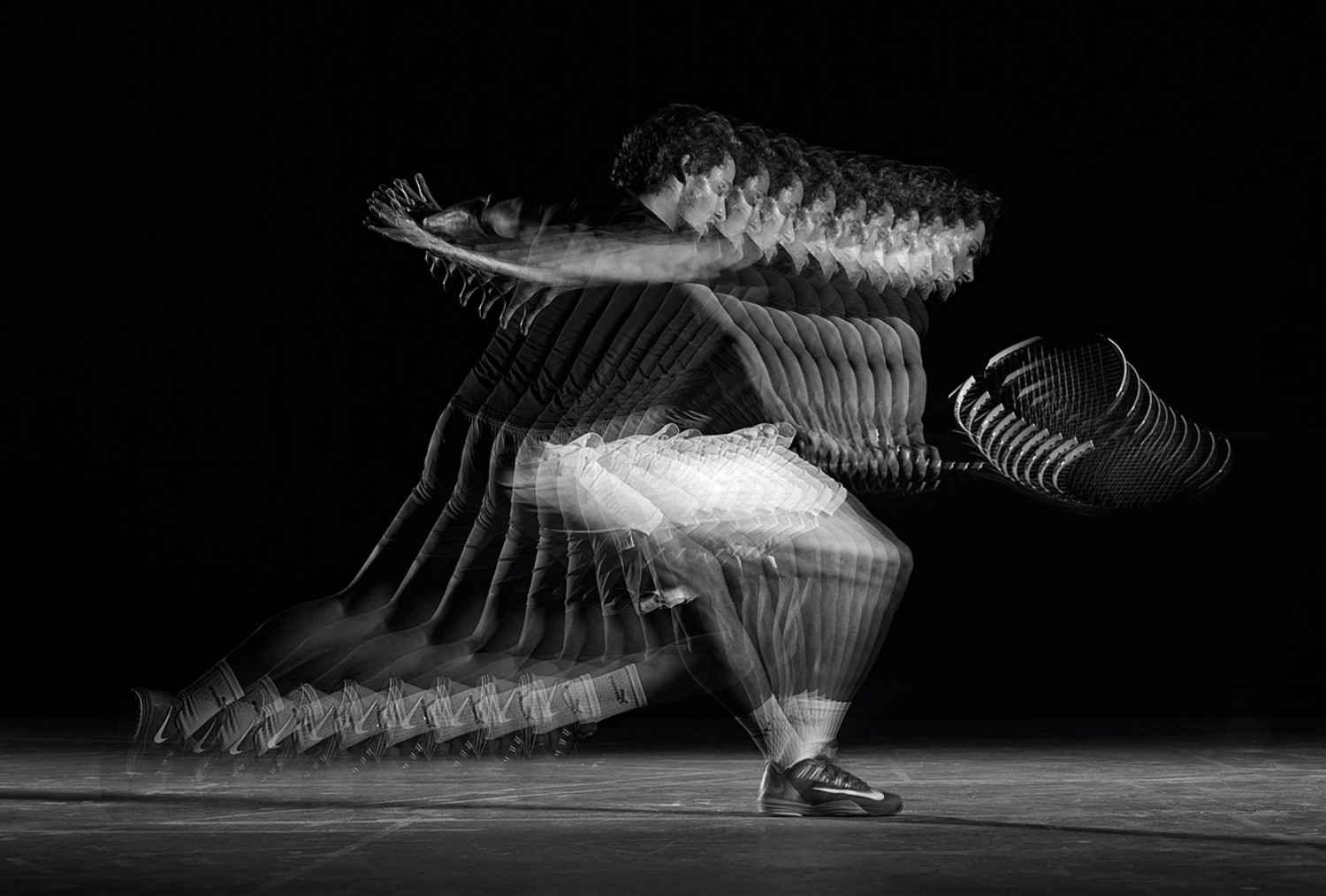 jean yves lemoigne photography black white motion tennis blurry sport