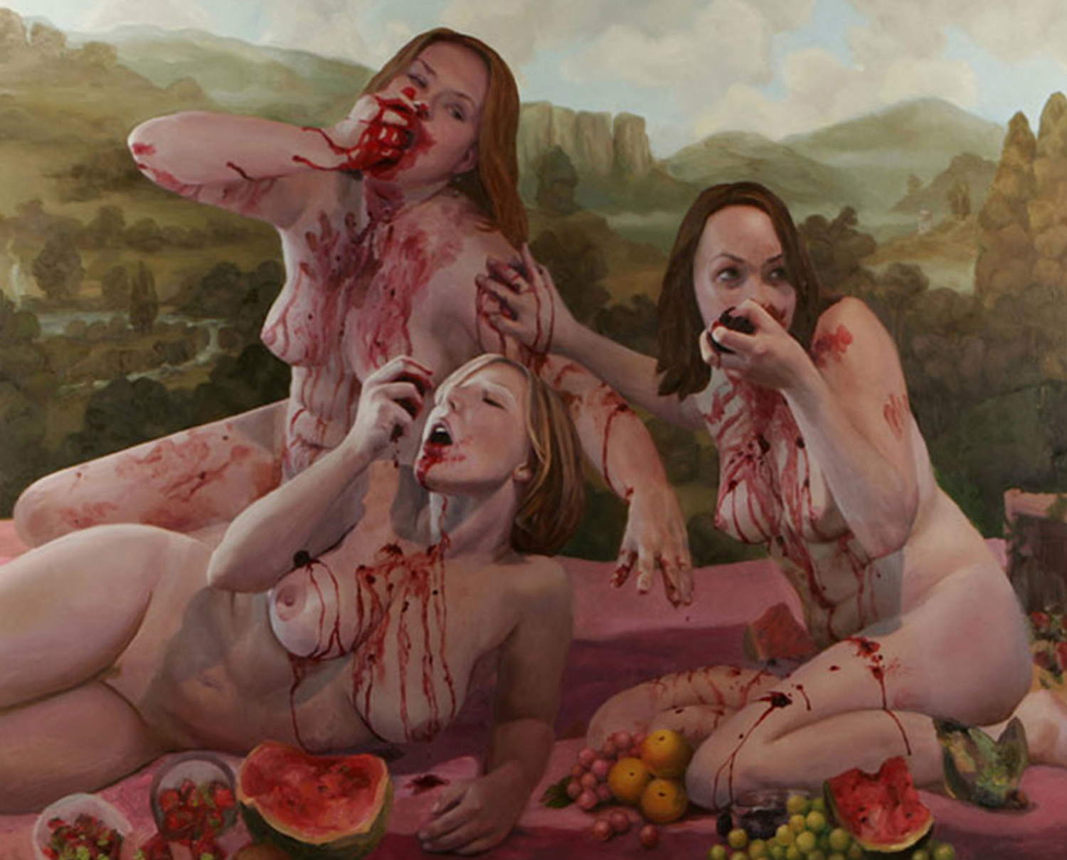 laura krifka paintings women graphic colour