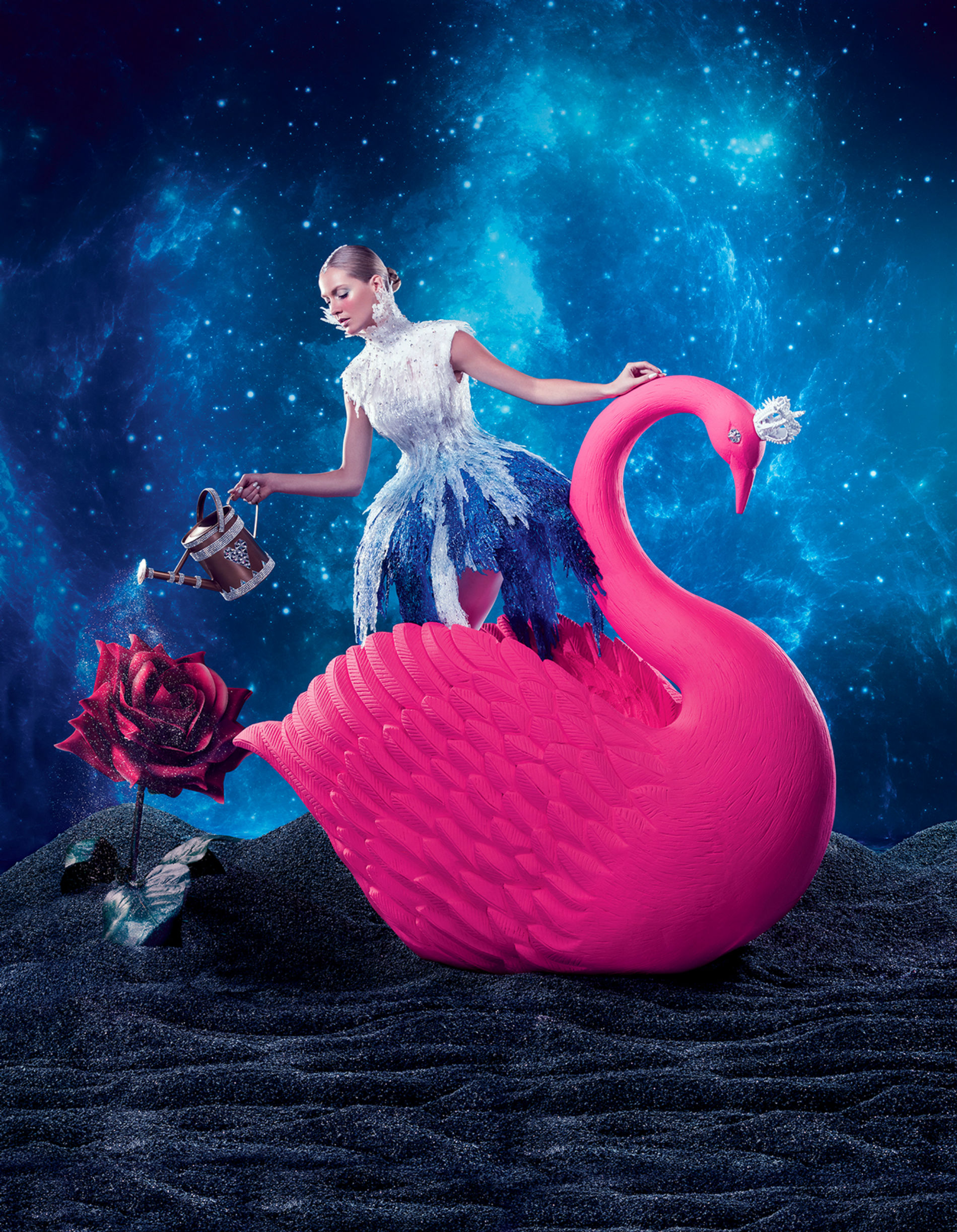 tejal patni fashion photography zodiac model pink flamingo