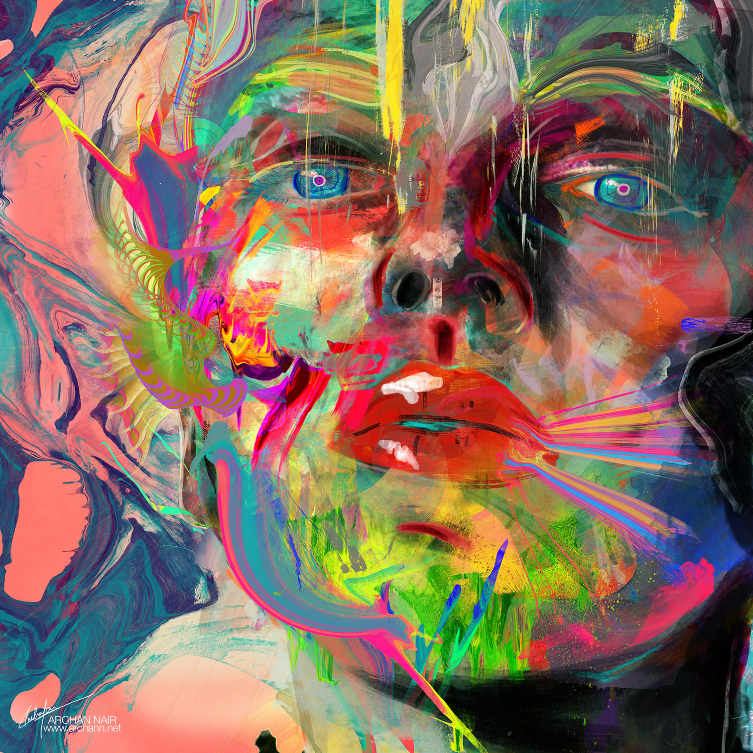 colorful portrait by archan nair