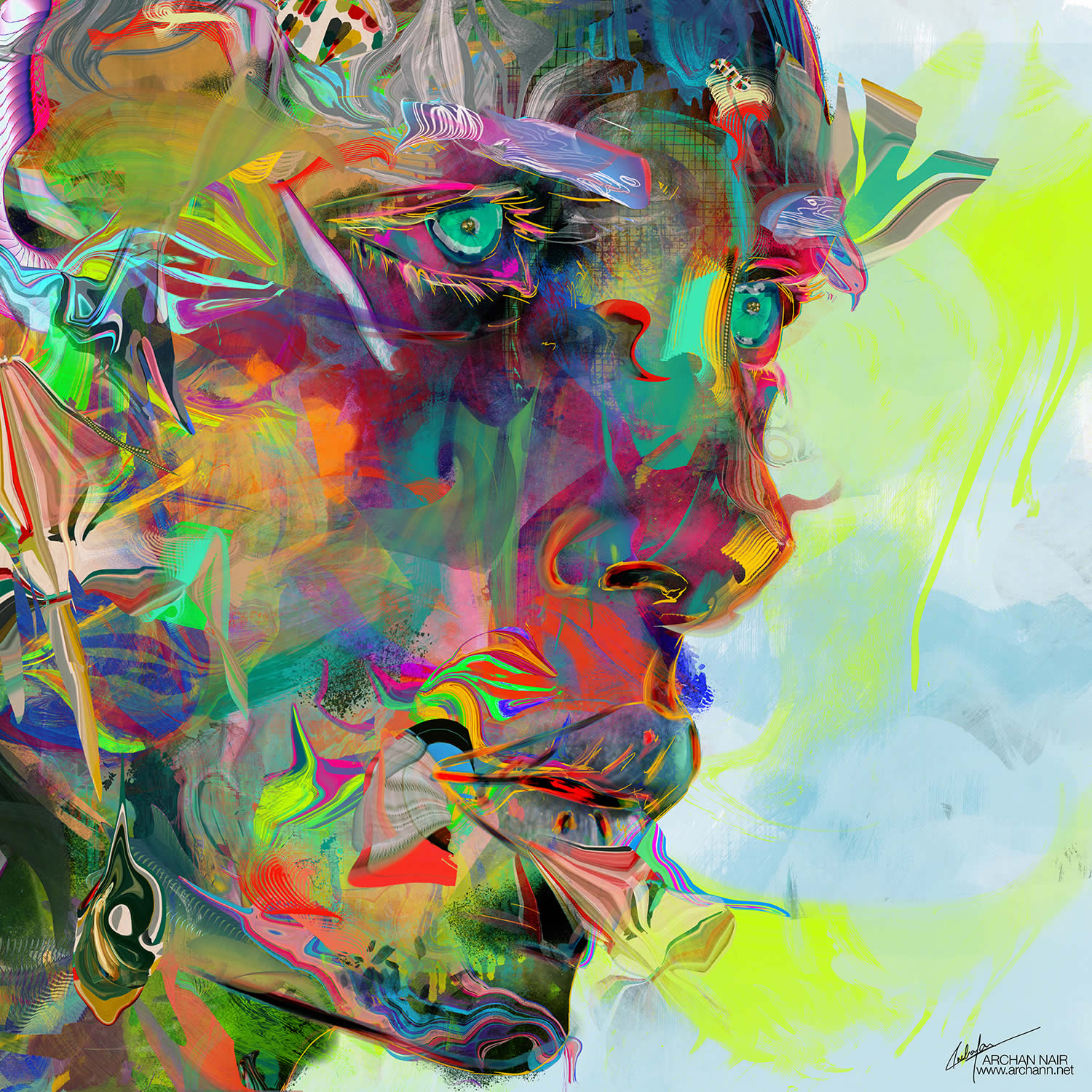 green eye man, art by archan nair