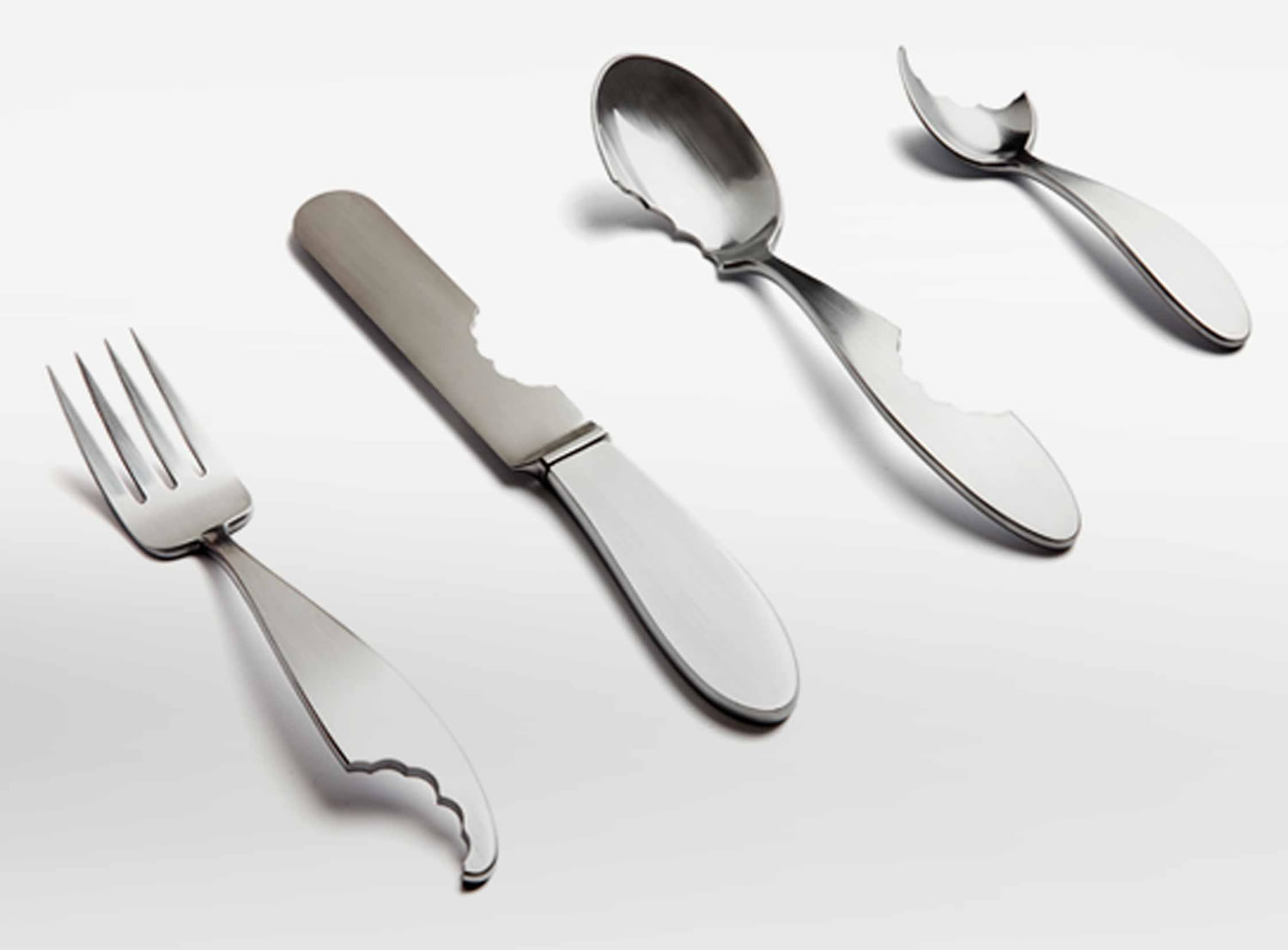 ucky luke utensil set, bitten off, by james stoklund