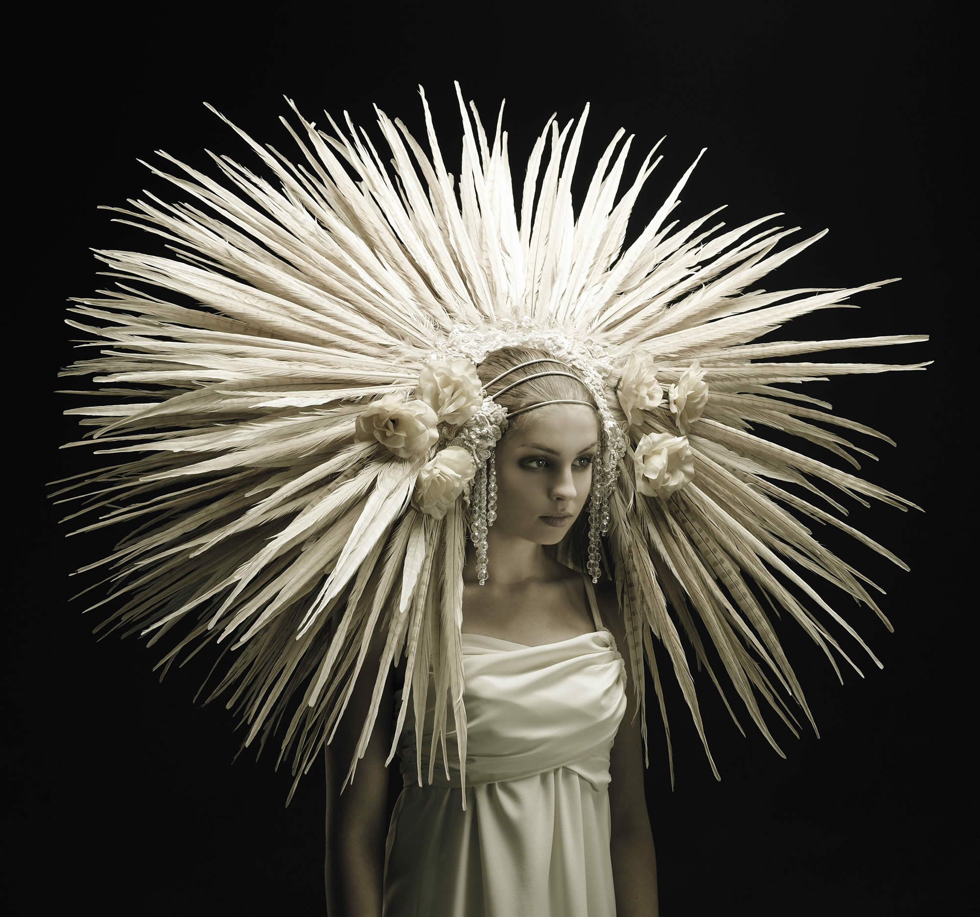 spiny headdress, roadkill couture