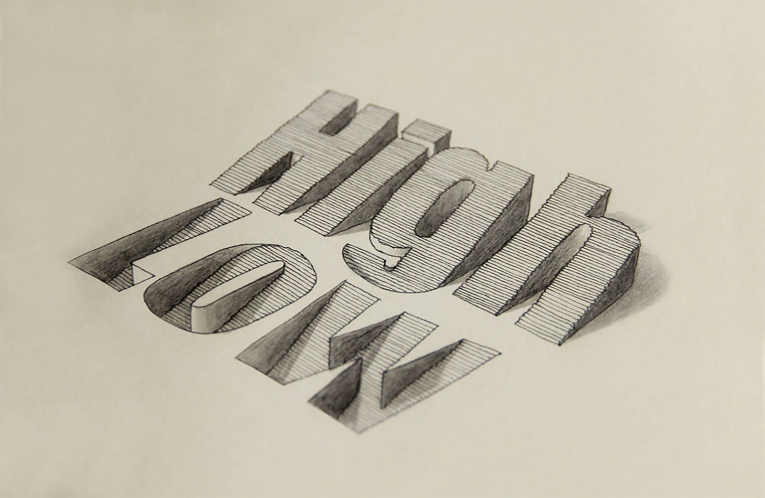 high and low 3d letters