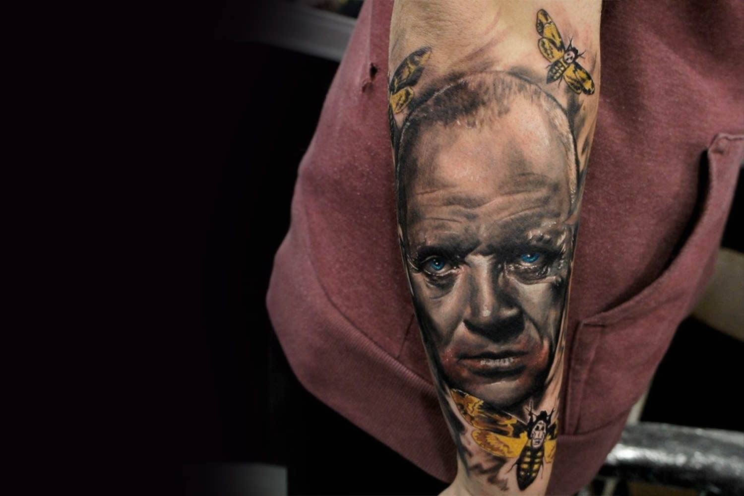 The wicked Hannibal Lecter in "The Silence of the Lambs." Tattoo by Brian Merck.