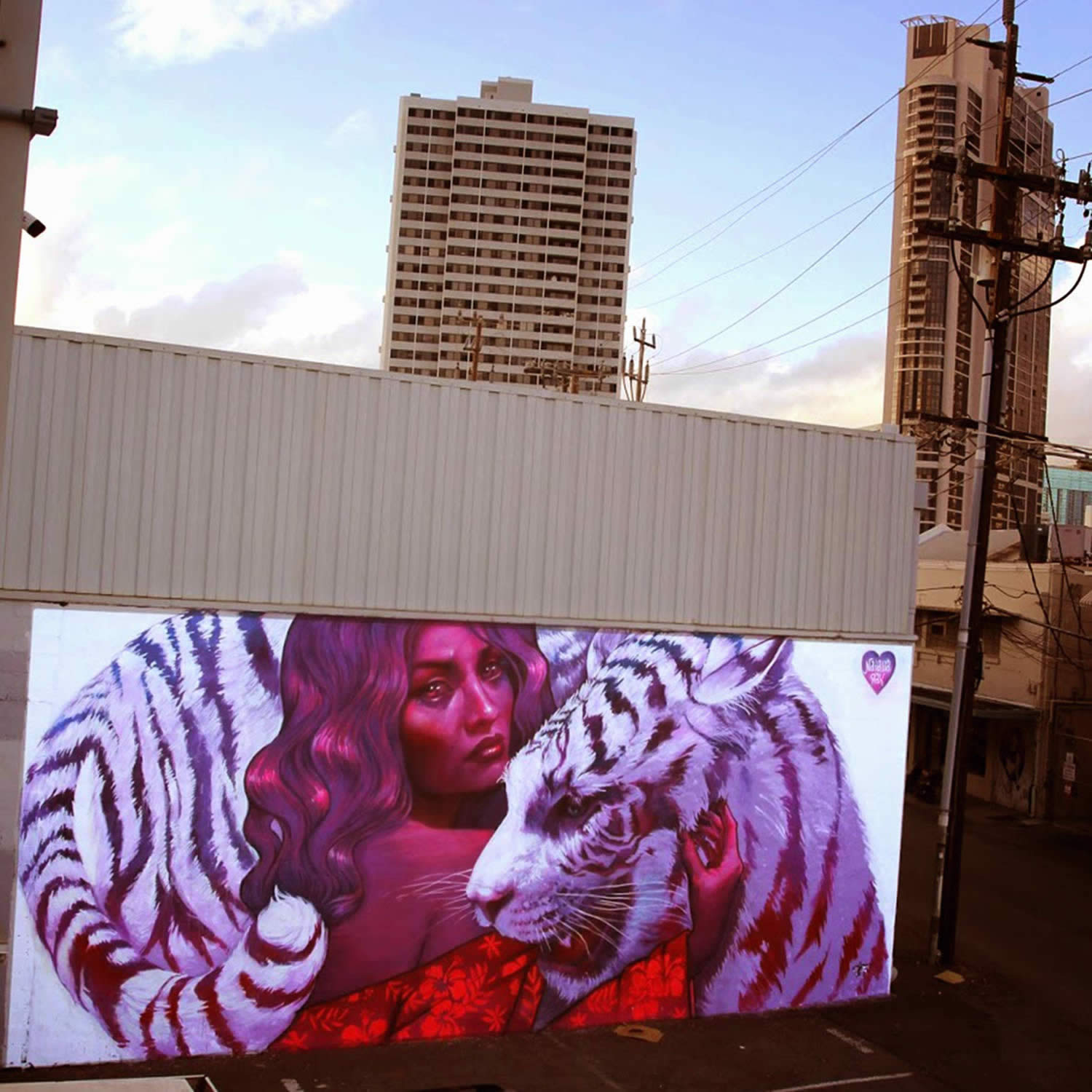 tiger and woman graffiti by natalia rak