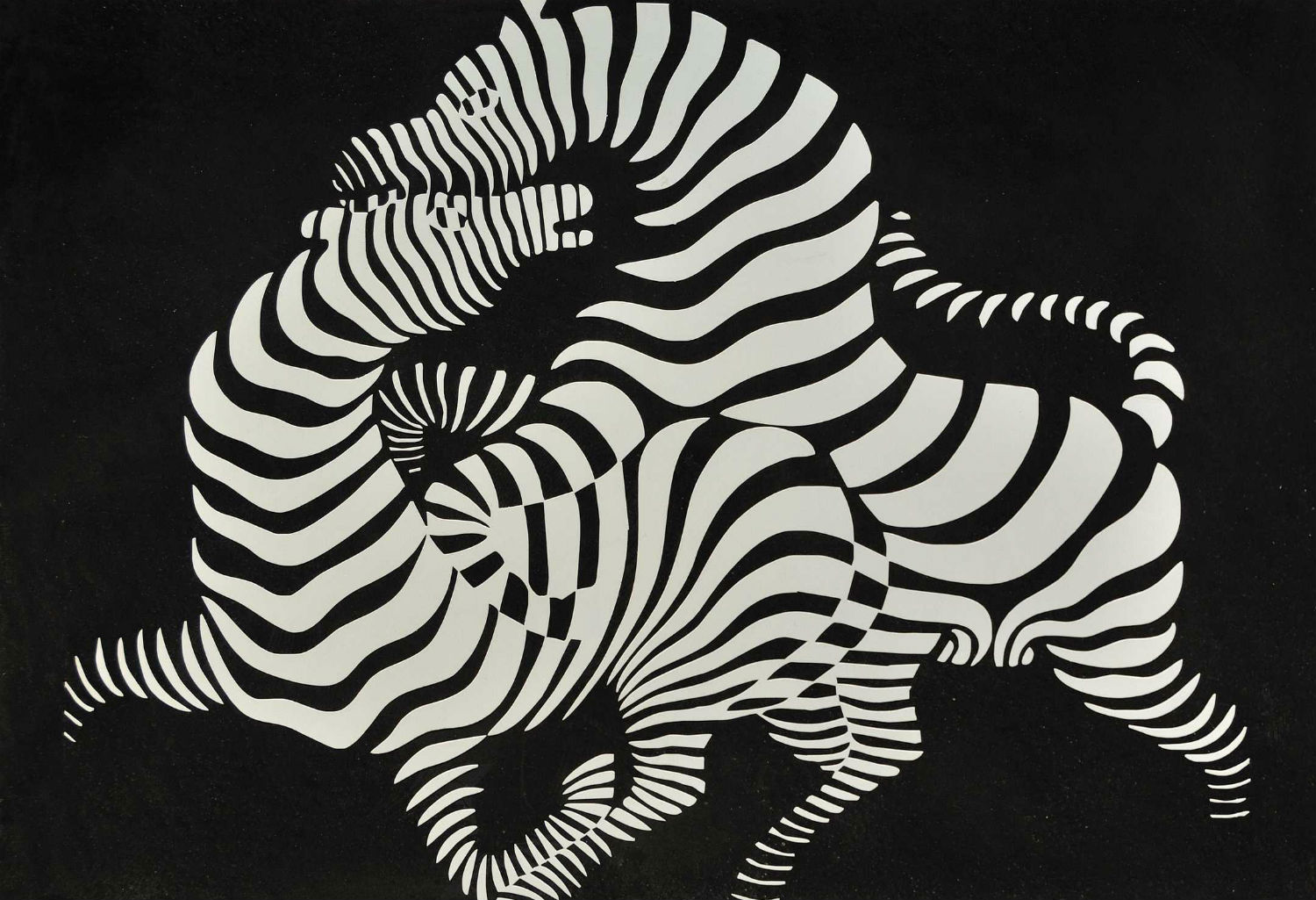 Victor Vasarely op art zebra black white