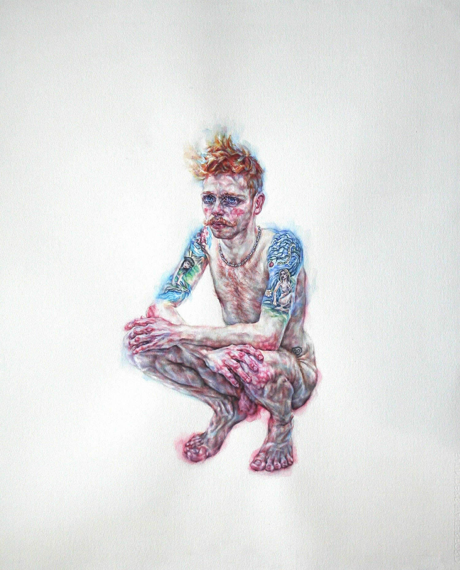 tammy salzl figurative watercolour illustration red haired man