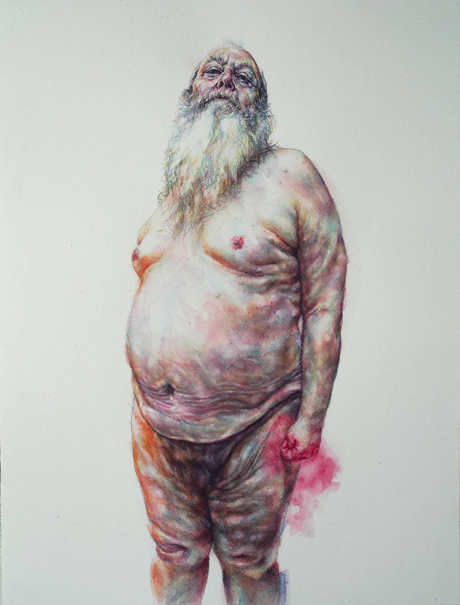 tammy salzl figurative watercolour illustration old man