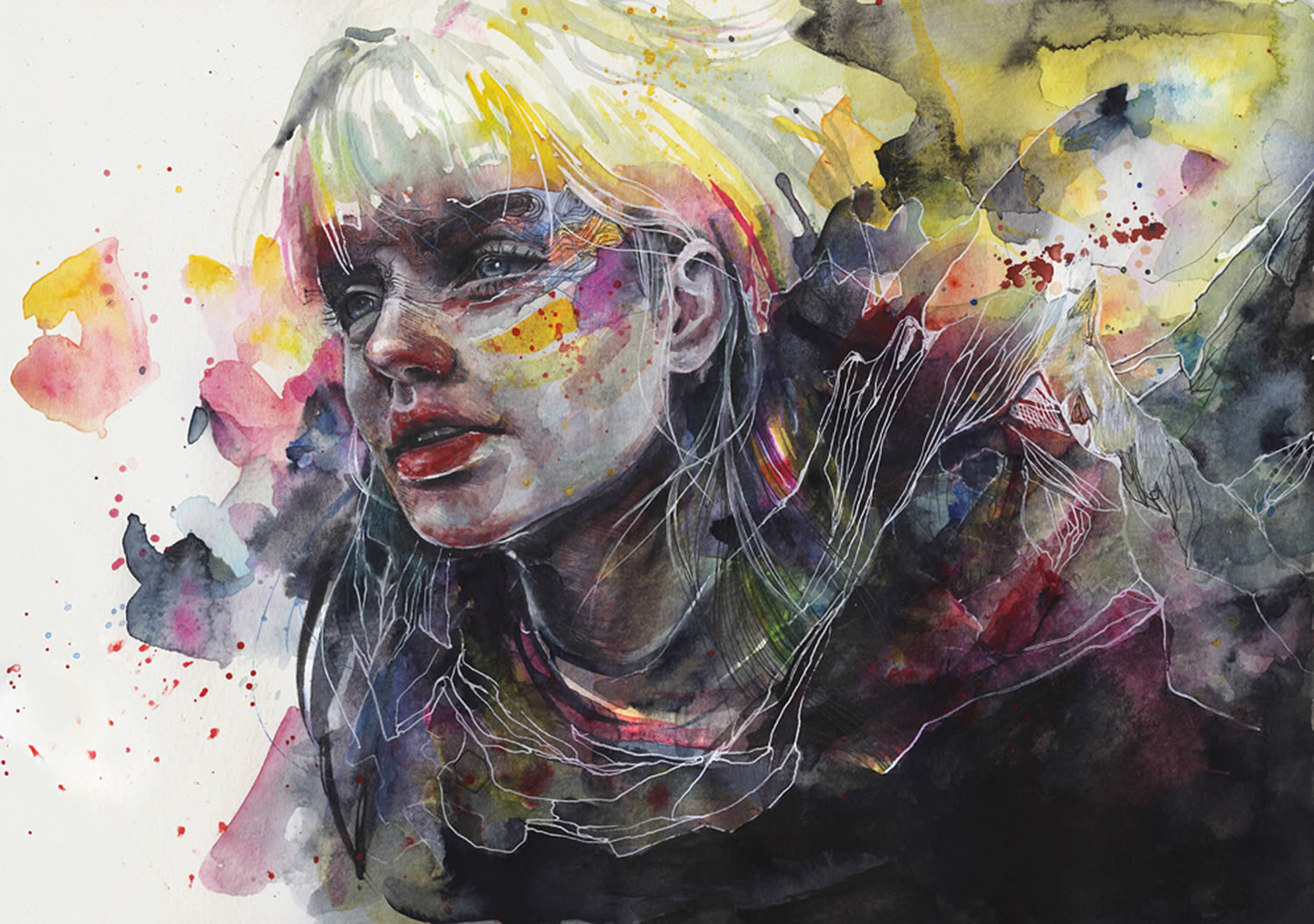 watercolor portrait by agnes cecile