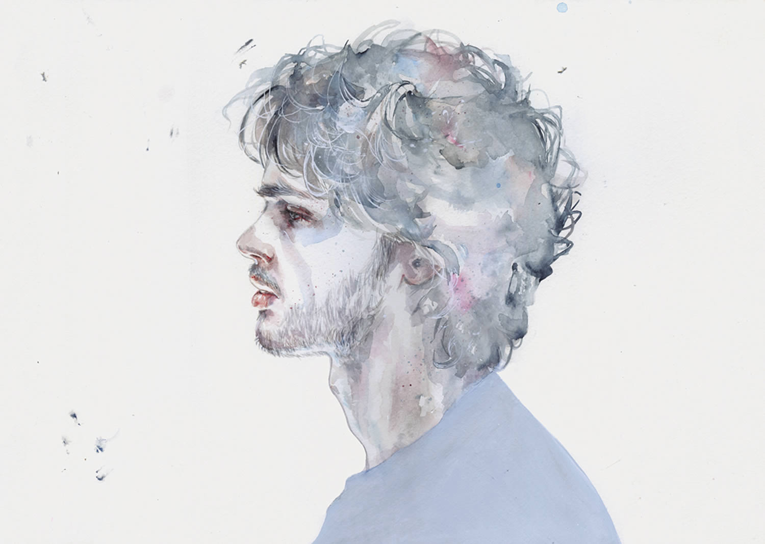 side view of young man, portrait byagnes cecile