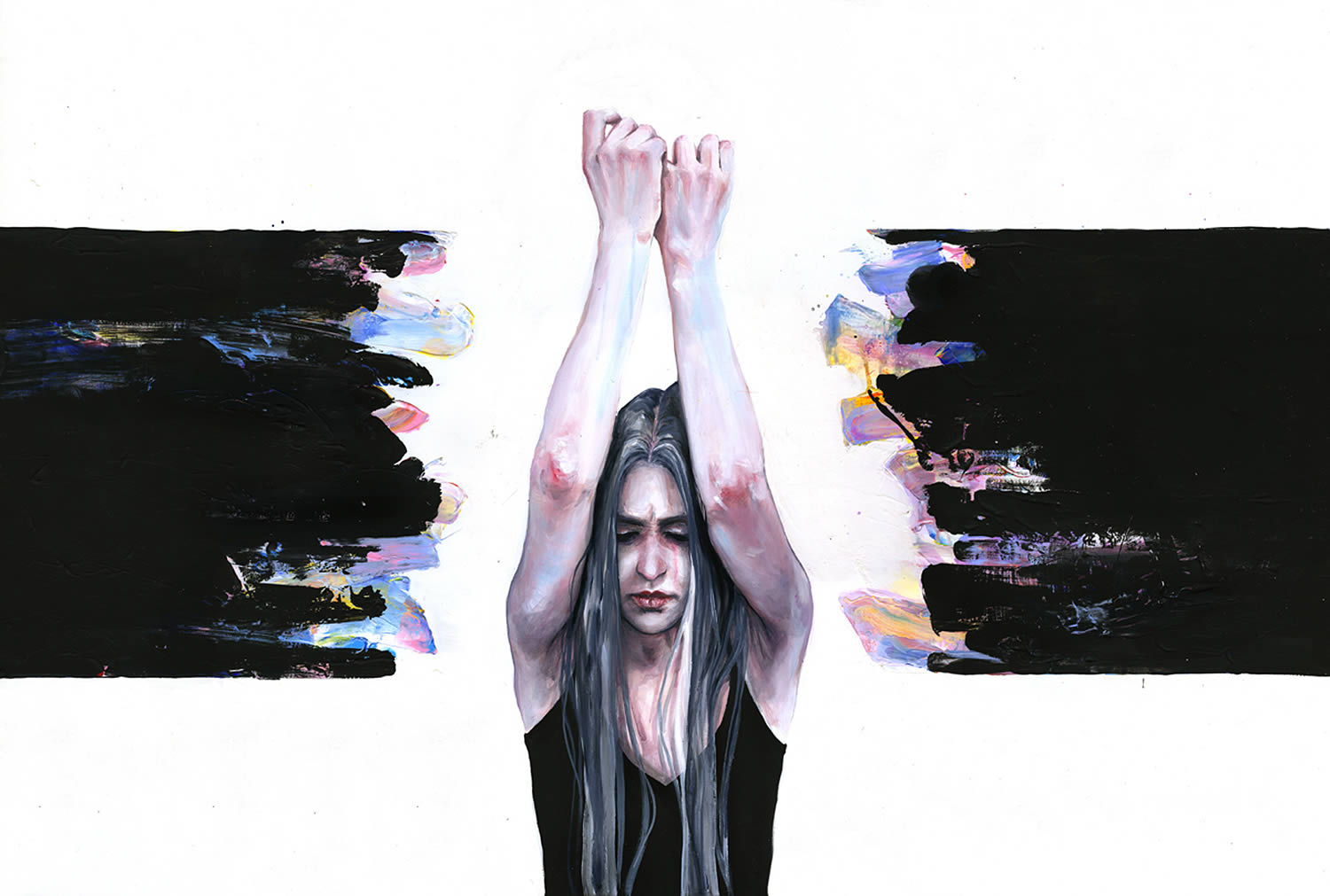 breaking through, painting by agnes cecile