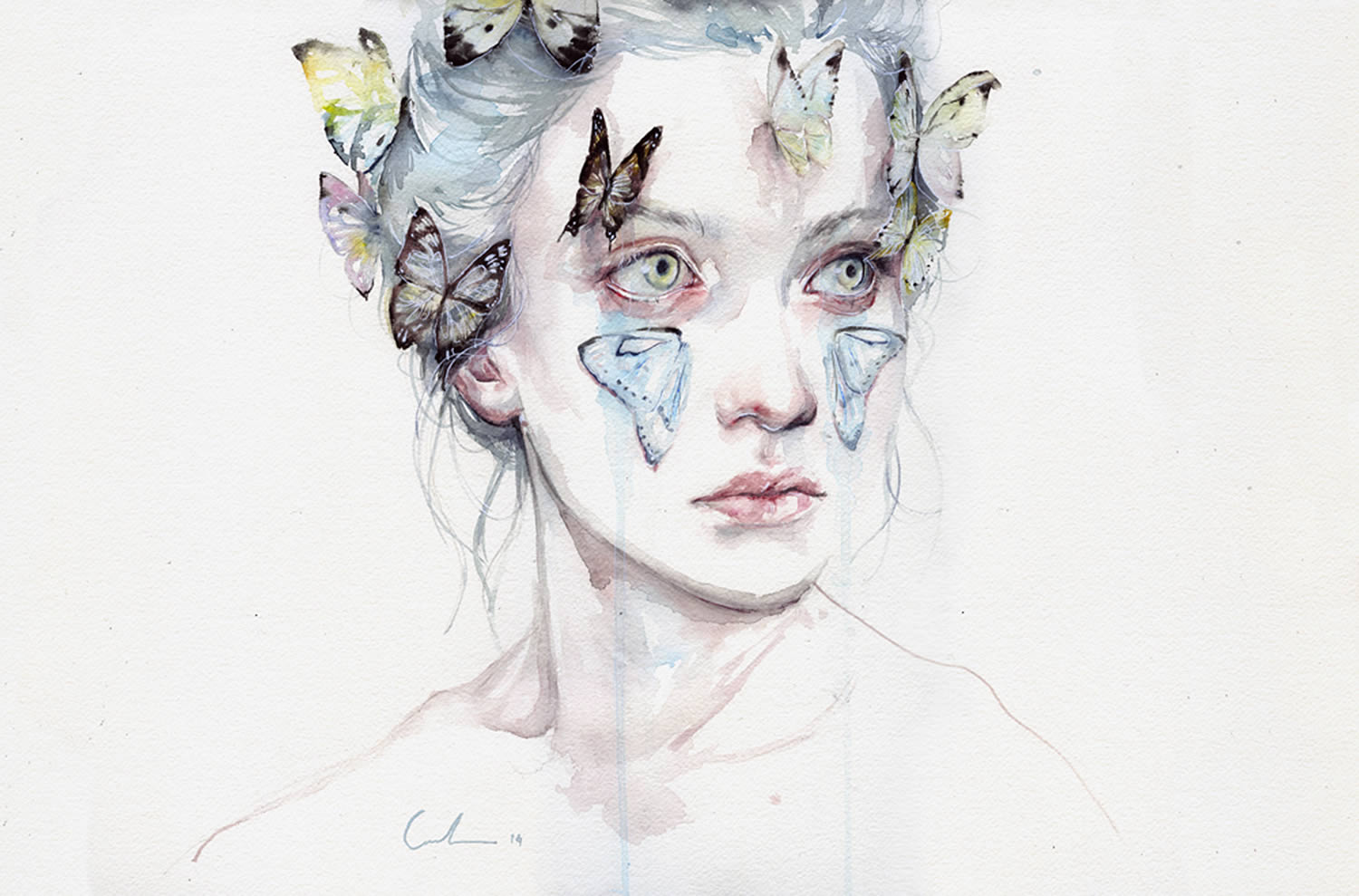 butterfly portrait girl byagnes cecile