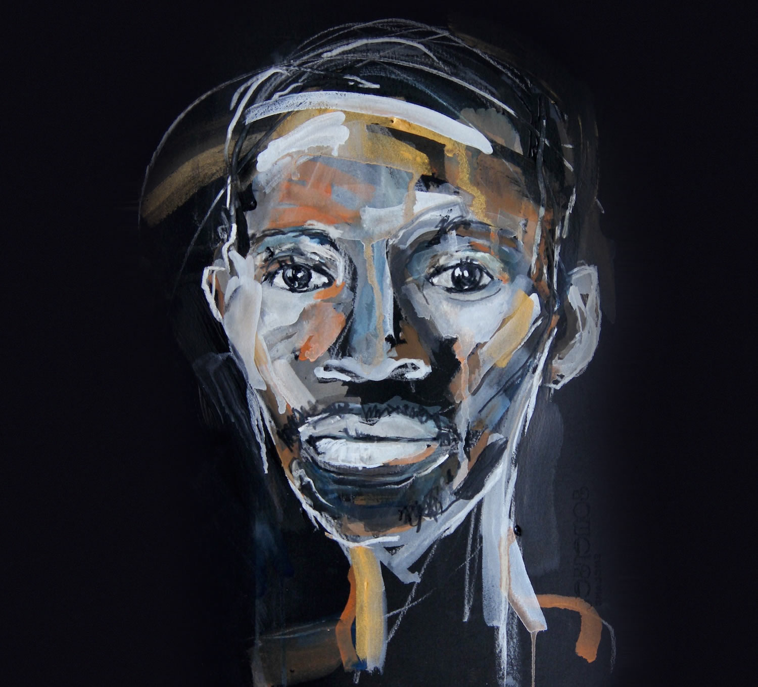 portrait of man, painting by Rachel Gadsden