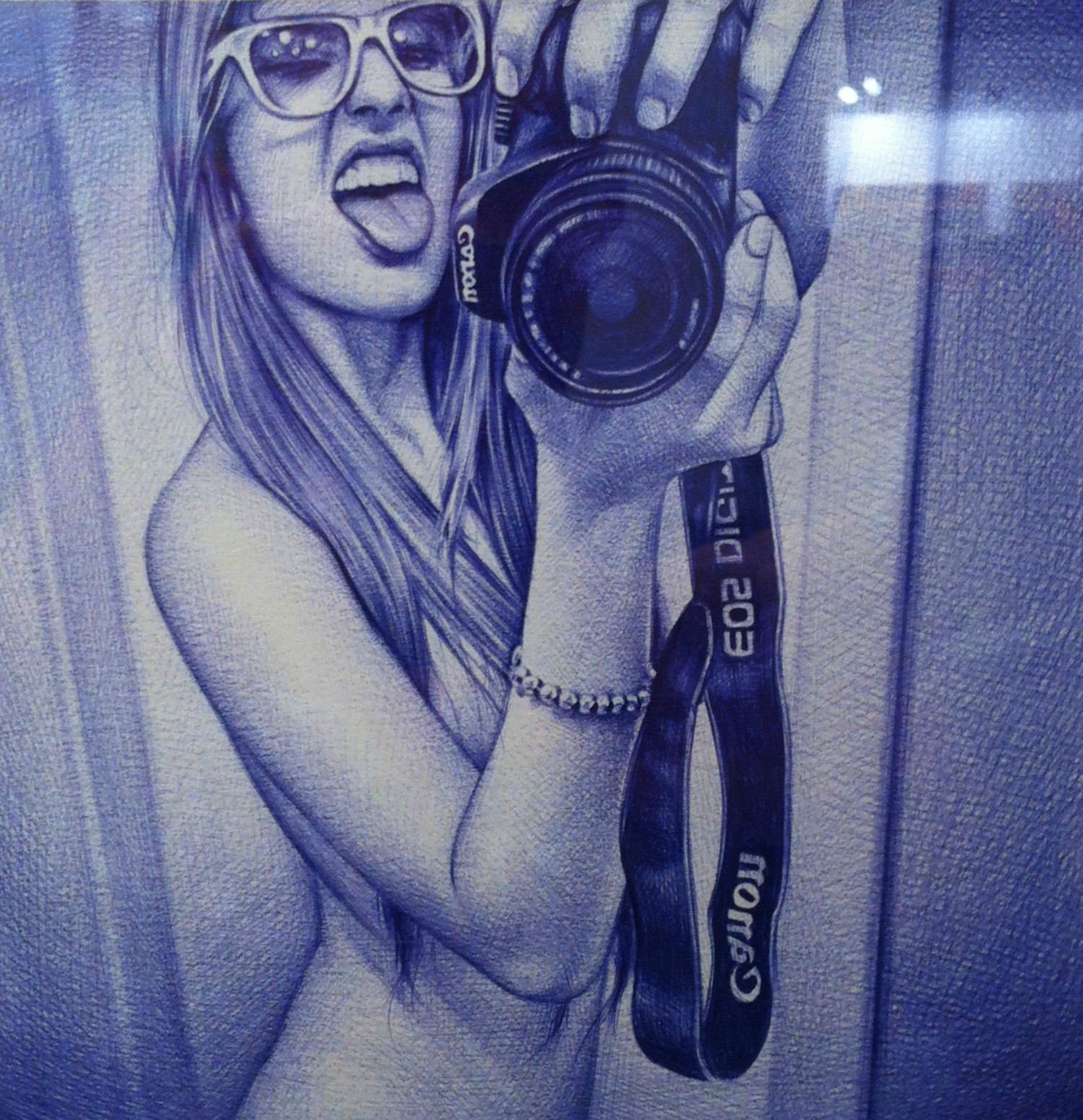 juan francisco casas illustration drawings blue erotic women selfie 