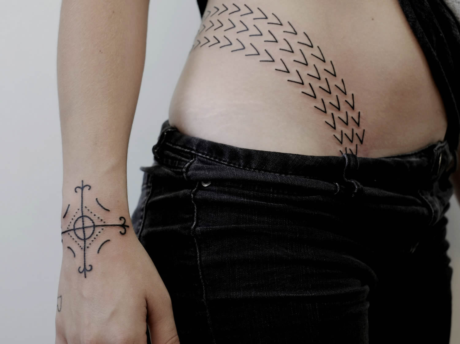 arrow patterns, black ink,by victor j webster