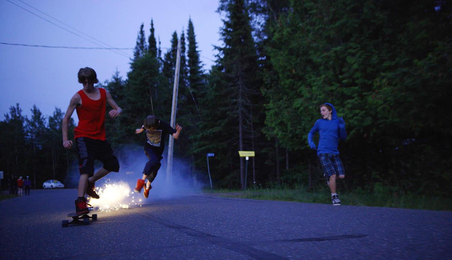 kids having fun on the street in Sleeping Giant