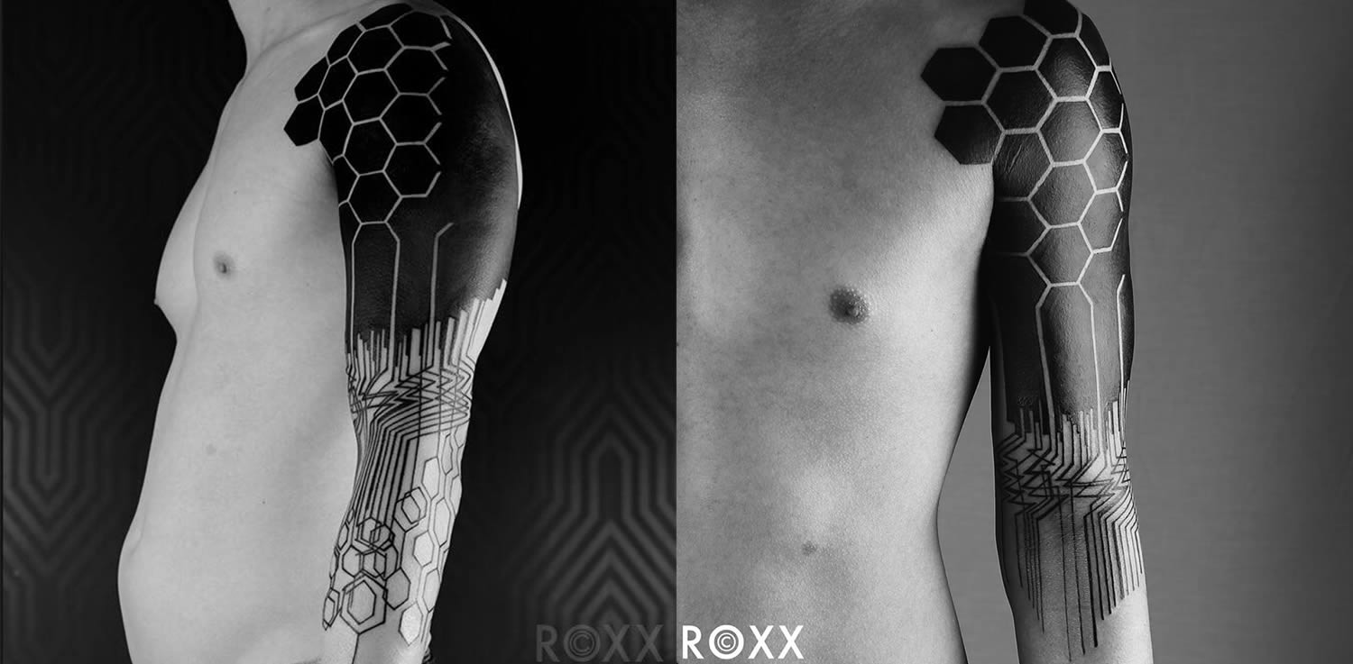 geometric black sleeve by roxx 2spiritt
