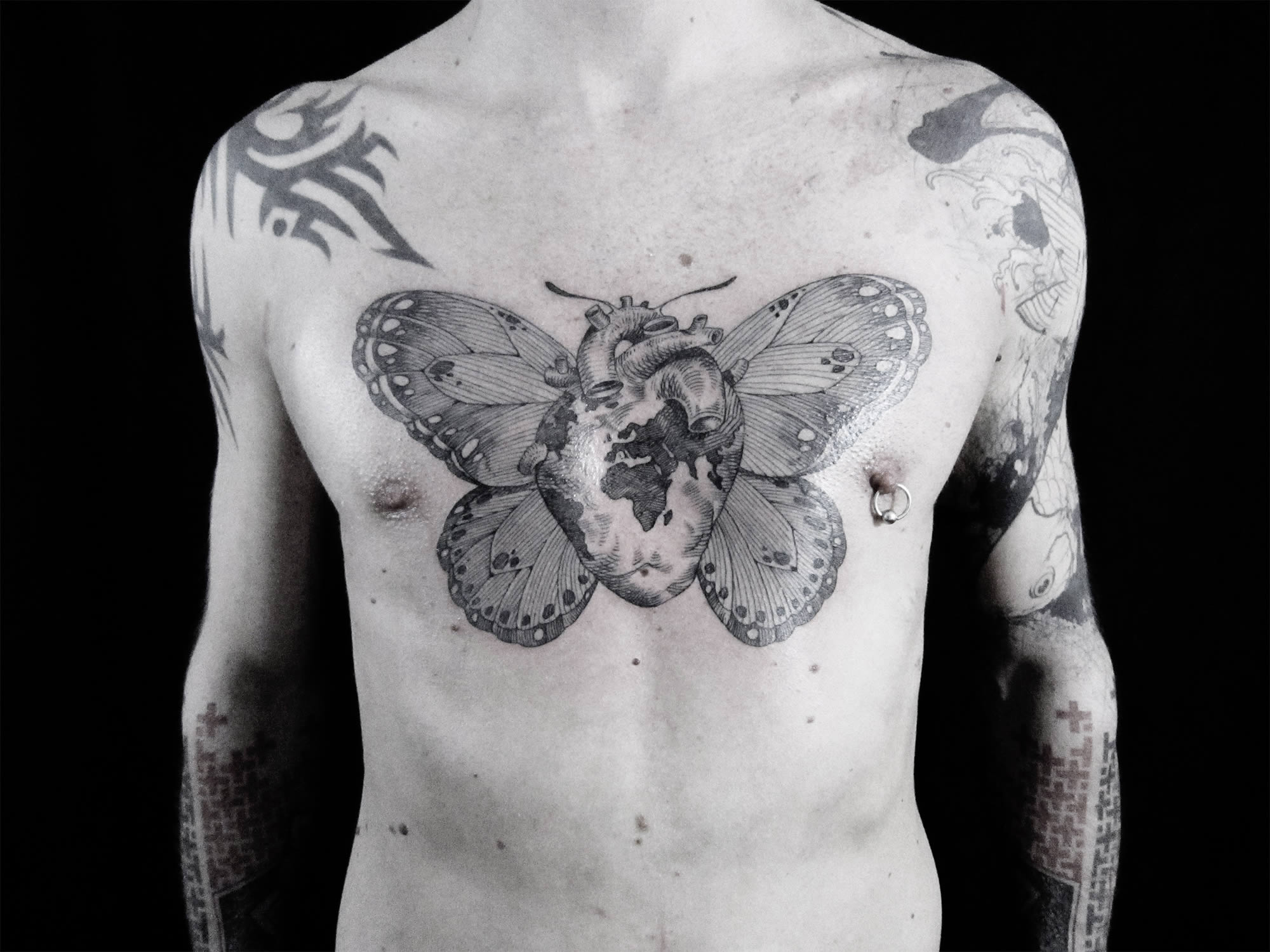 white ink butterfly tattoo