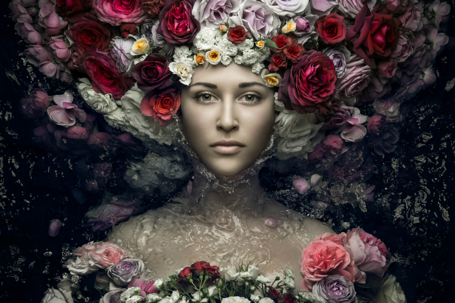 evgeni kolesnik photography surreal portraits ukraine flowers roses