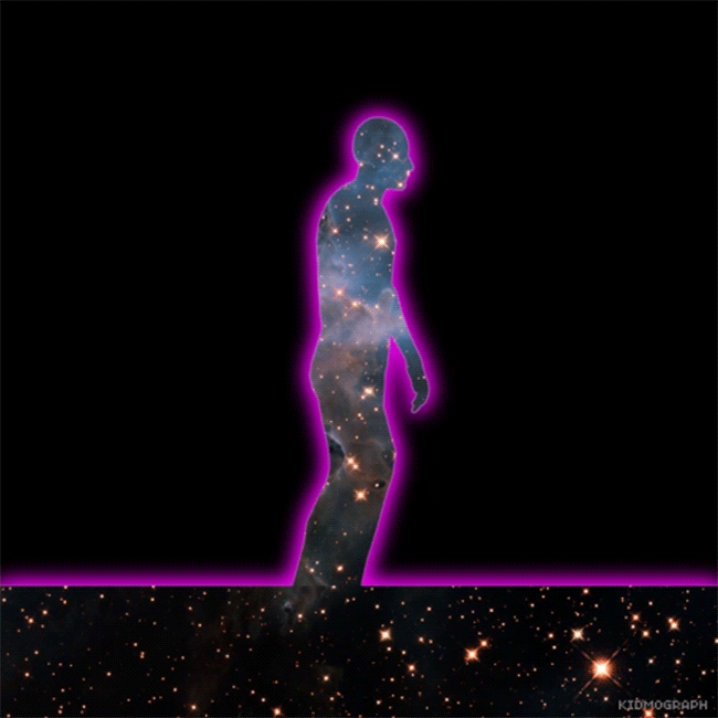 space man walking