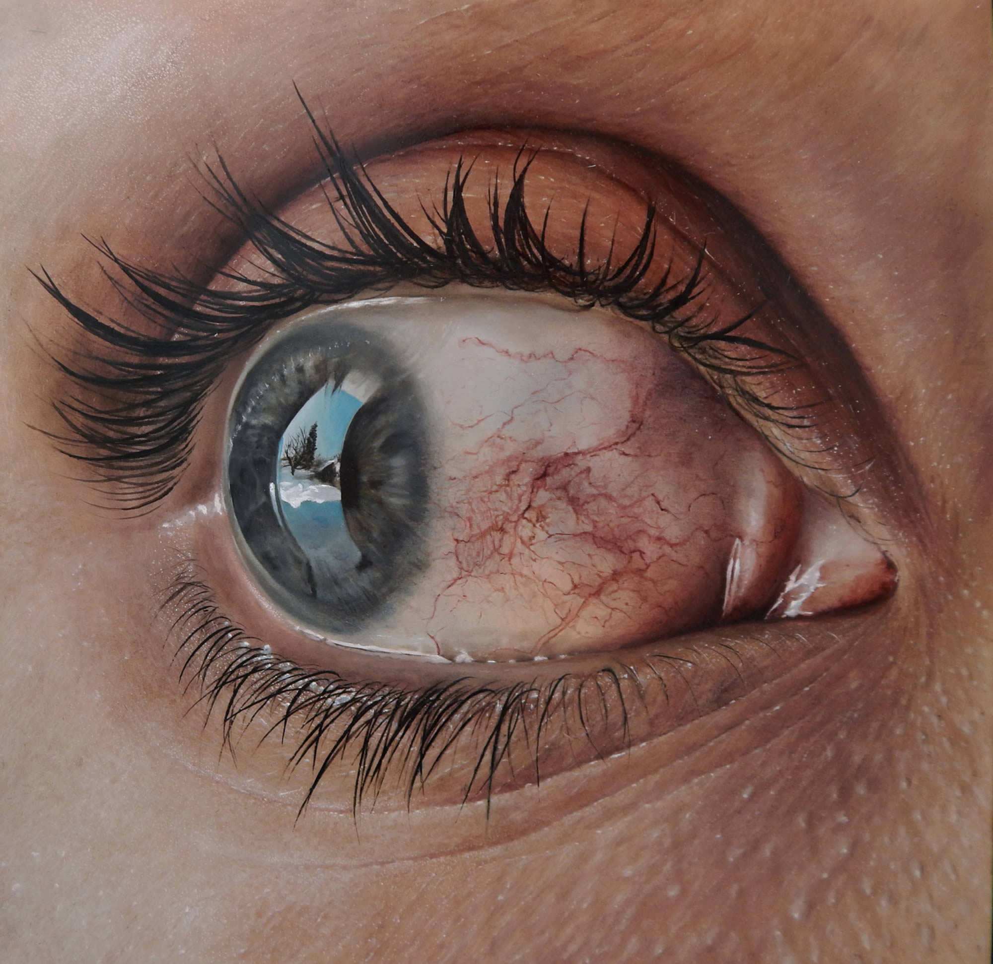 hyperrealistic eye painting by kit king