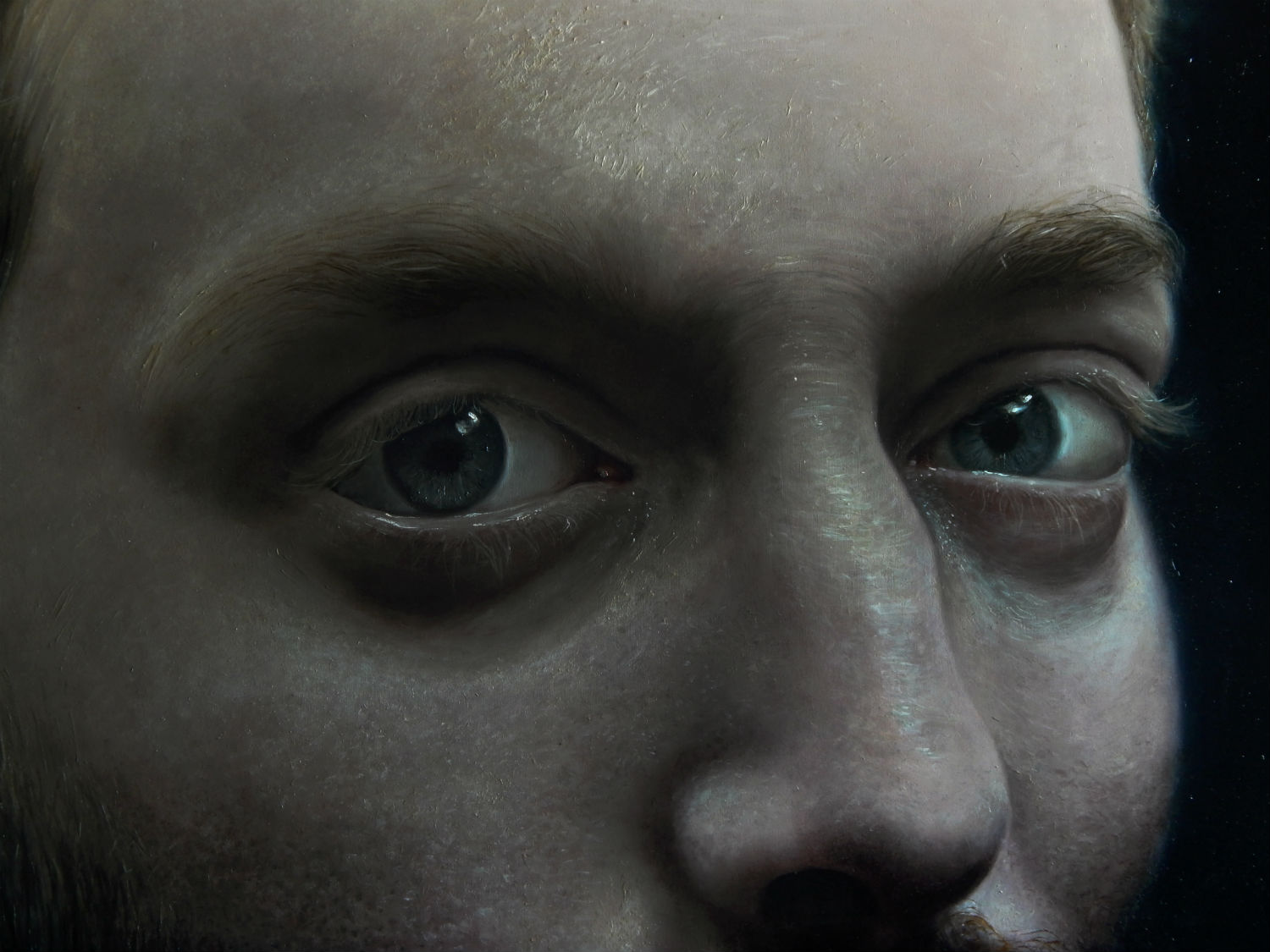 kit king new work hyper realist painting eyes portrait 