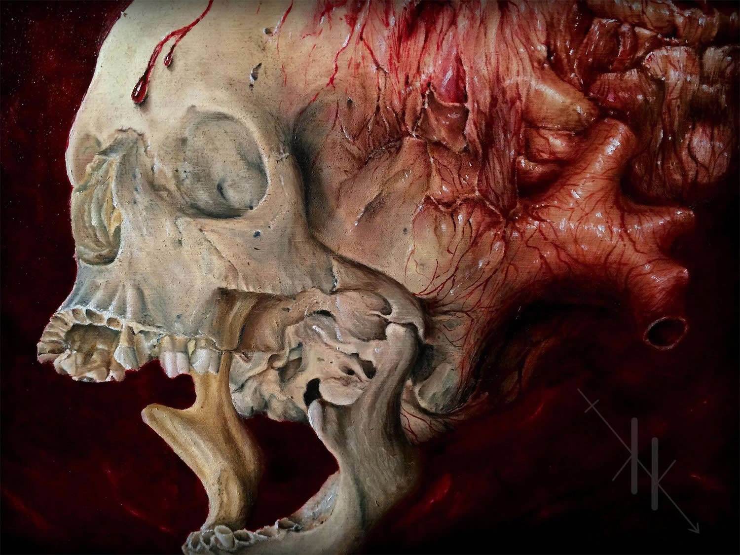 skull painting by kit king, death