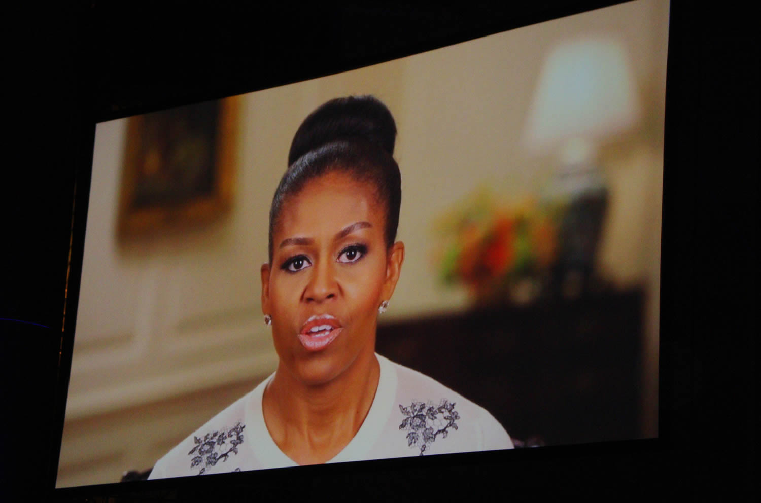 surprise speech on screen by michelle obama at the webby awards