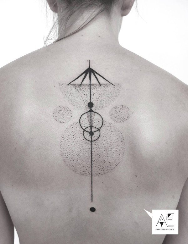Lines and dots tattoo