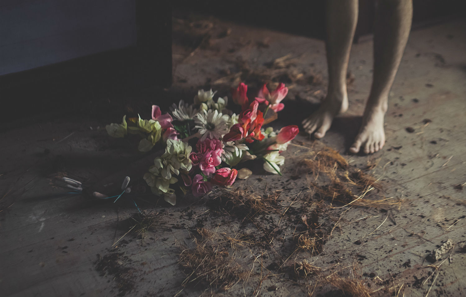brendon burton photography dark male fashion portrait flowers