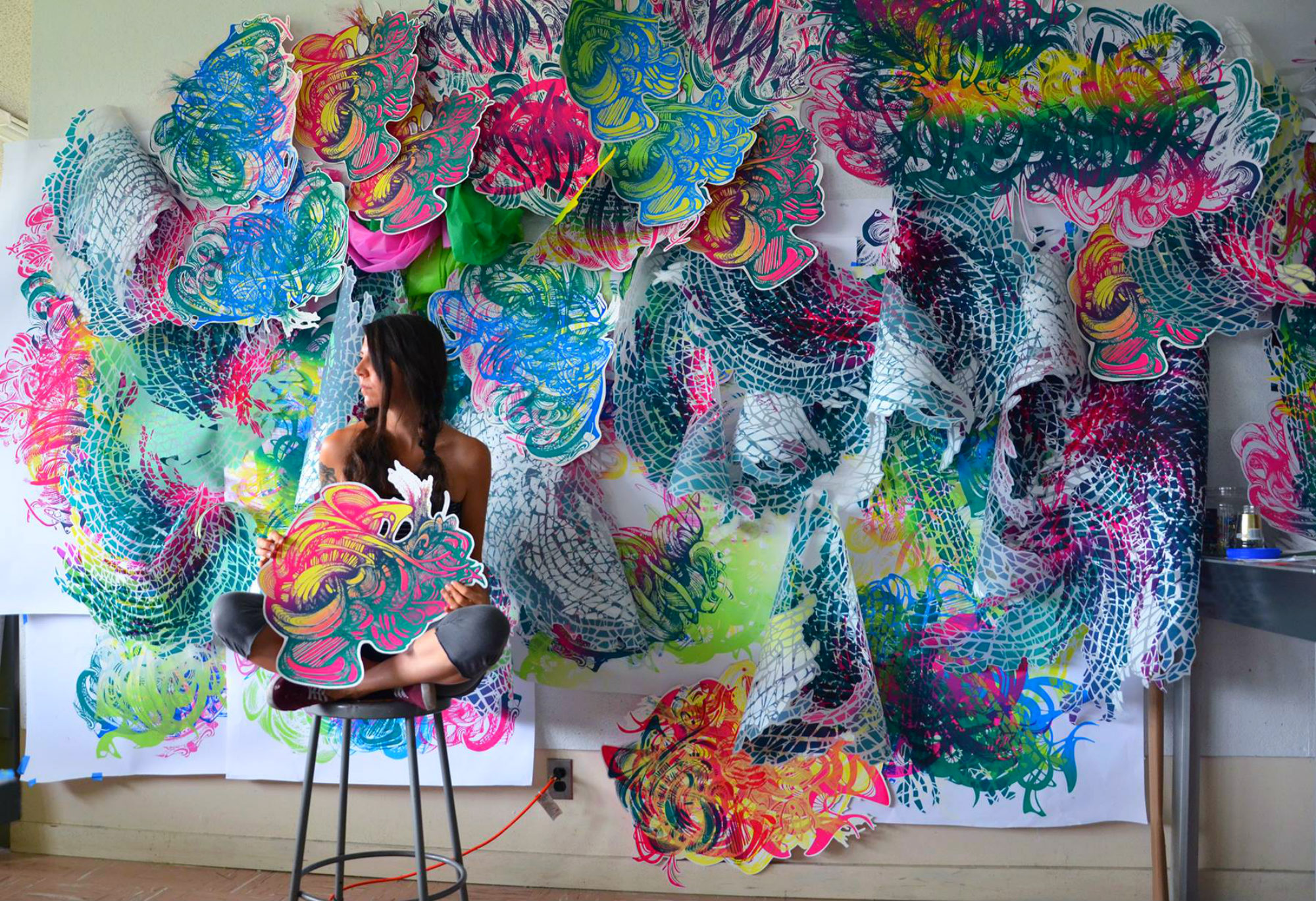 crystal wagner artist colourful paper sculptures