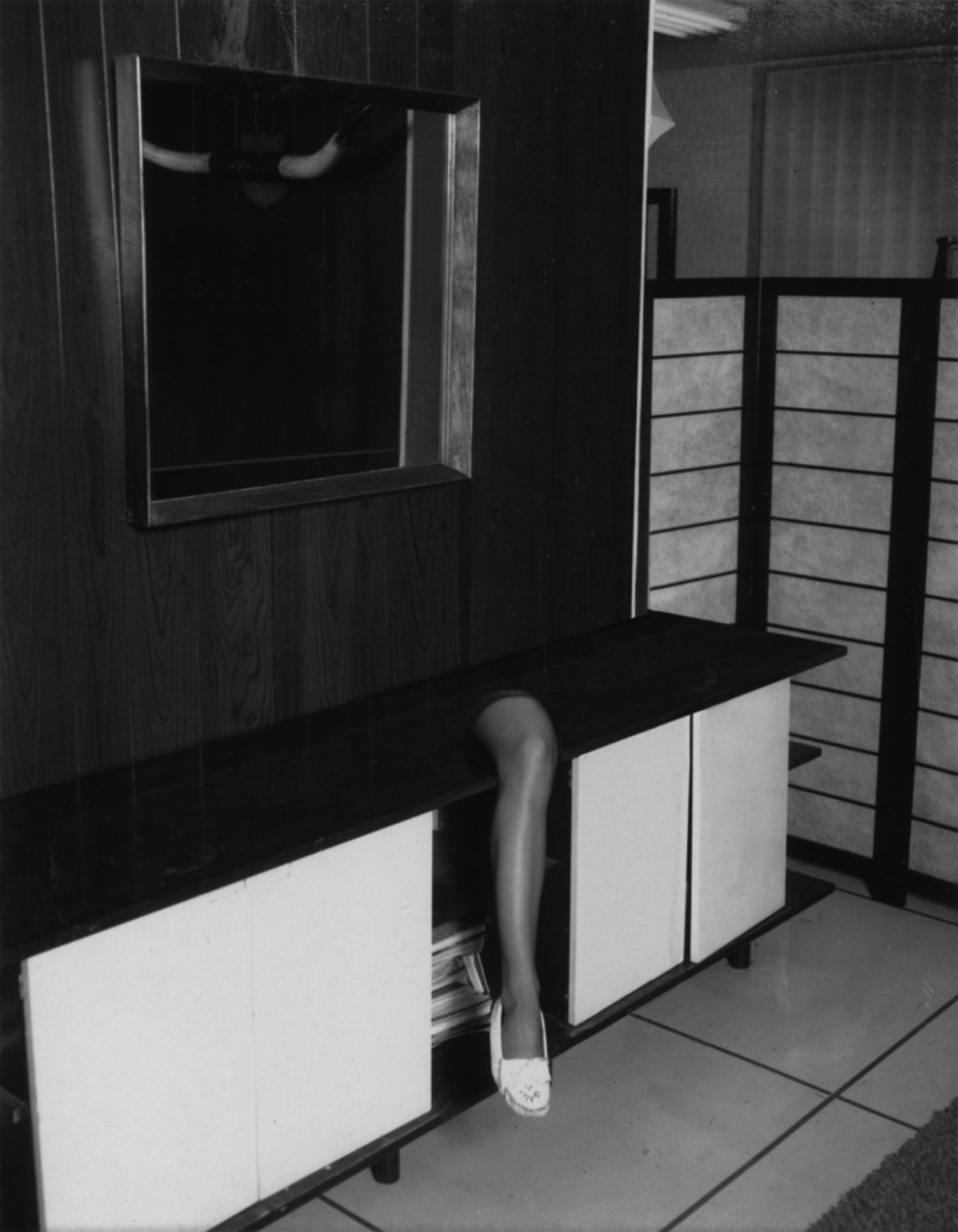 eva stenram photography illusions black white interior leg