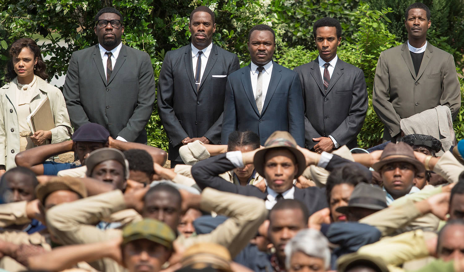 men in blue suits in movie selma